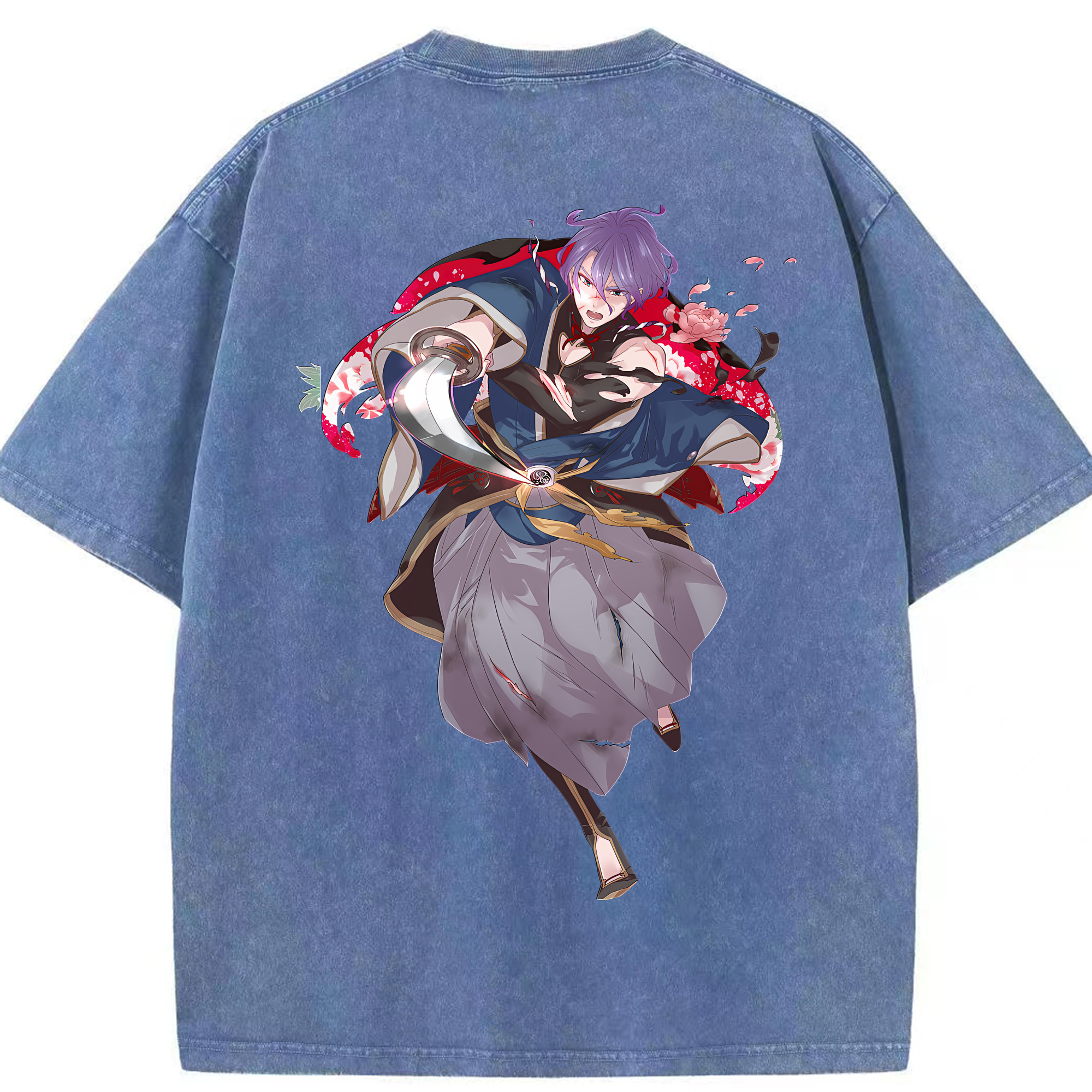 （画像用） 刀剣乱舞 Touken Ranbu 綿100% ヴィンテージ風 半袖Tシャツ（背面プリント）
