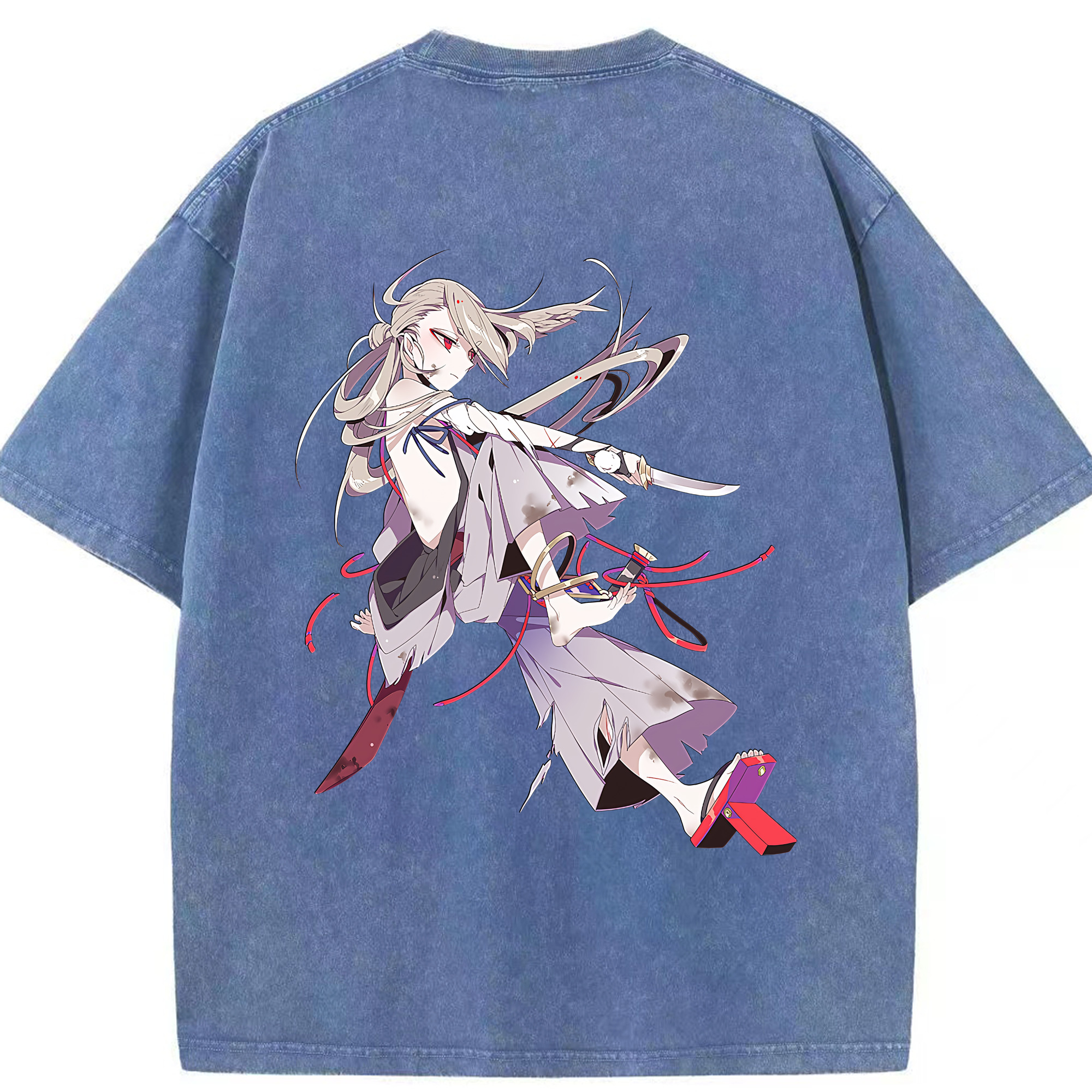 （画像用） 刀剣乱舞 Touken Ranbu 綿100% ヴィンテージ風 半袖Tシャツ（背面プリント）
