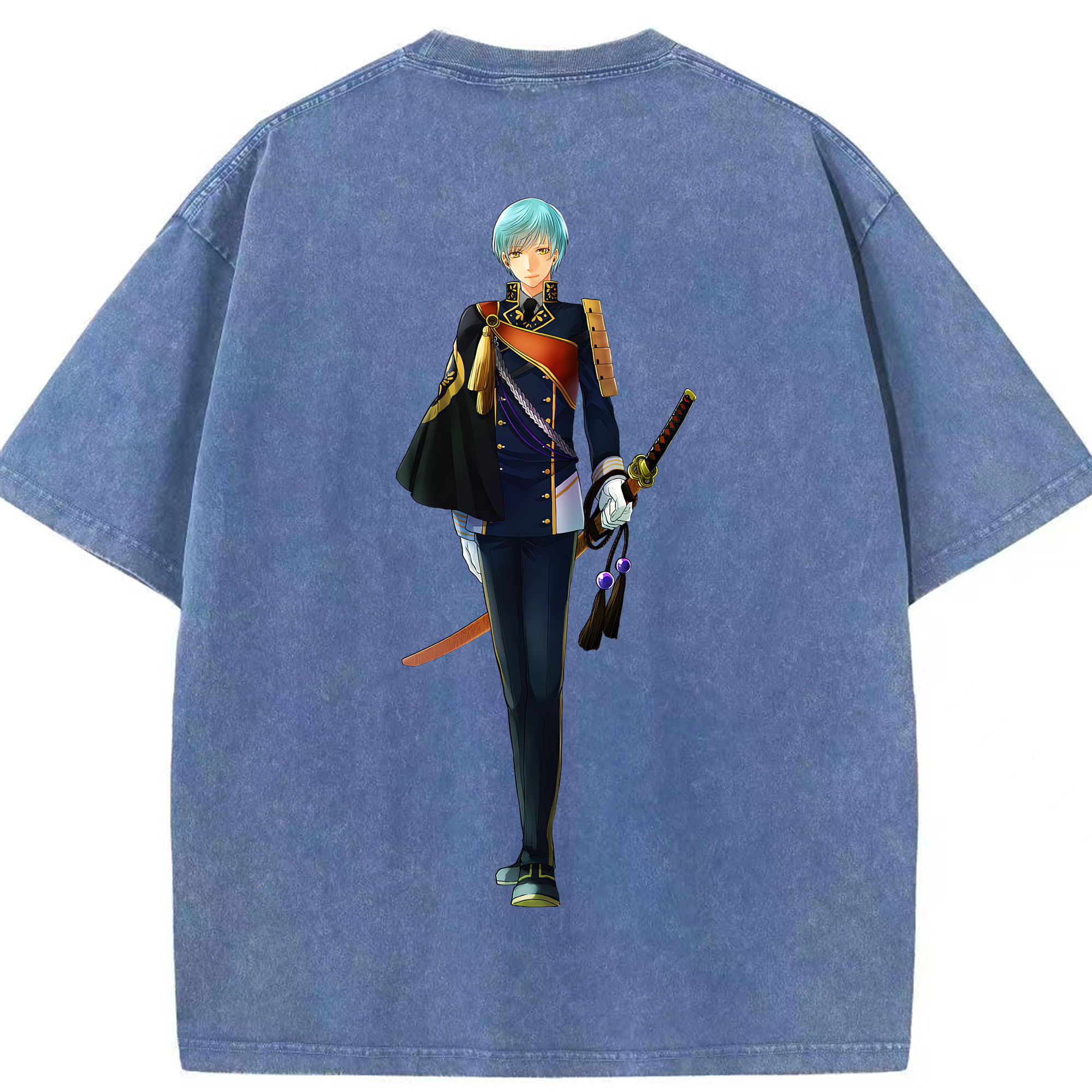 （画像用） 刀剣乱舞 Touken Ranbu 綿100% ヴィンテージ風 半袖Tシャツ（背面プリント）