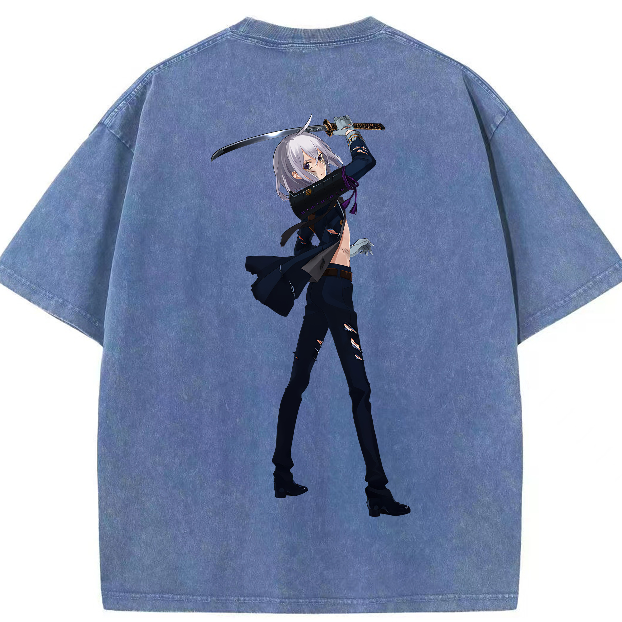 （画像用） 刀剣乱舞 Touken Ranbu 綿100% ヴィンテージ風 半袖Tシャツ（背面プリント）