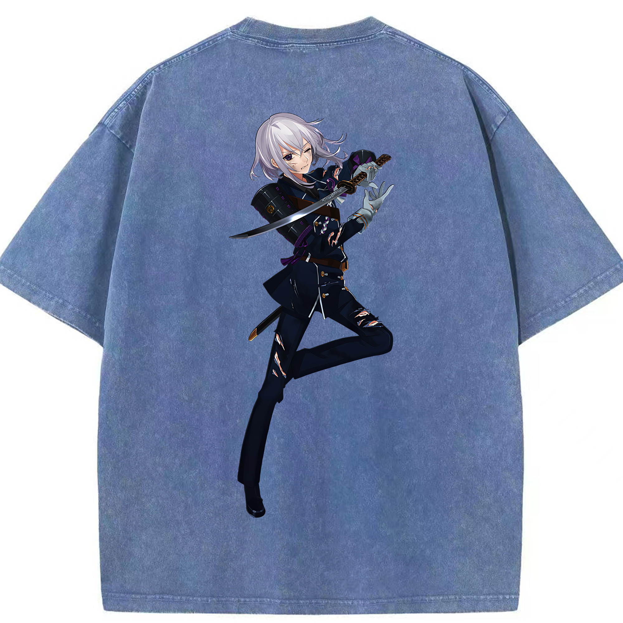 （画像用） 刀剣乱舞 Touken Ranbu 綿100% ヴィンテージ風 半袖Tシャツ（背面プリント）