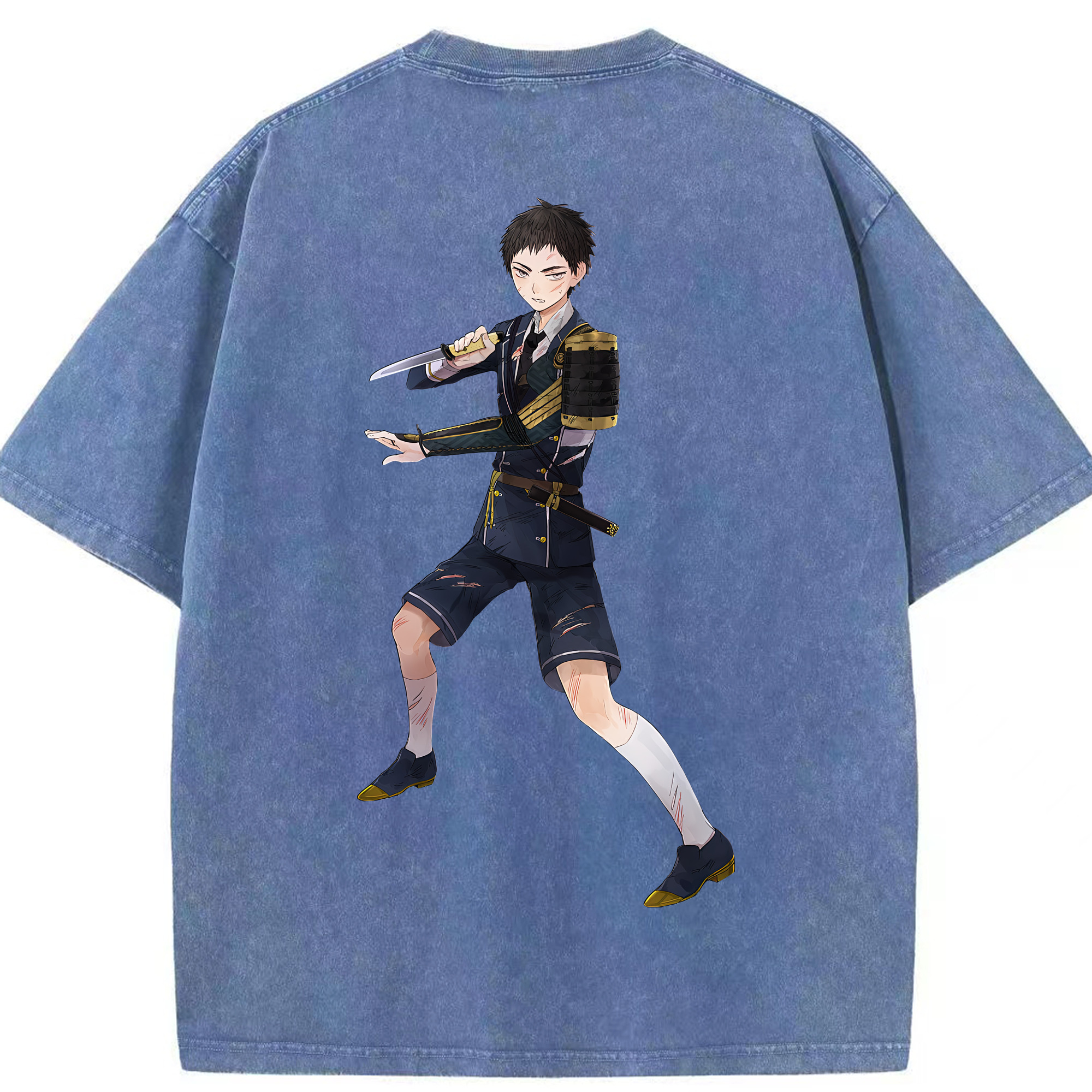 （画像用） 刀剣乱舞 Touken Ranbu 綿100% ヴィンテージ風 半袖Tシャツ（背面プリント）