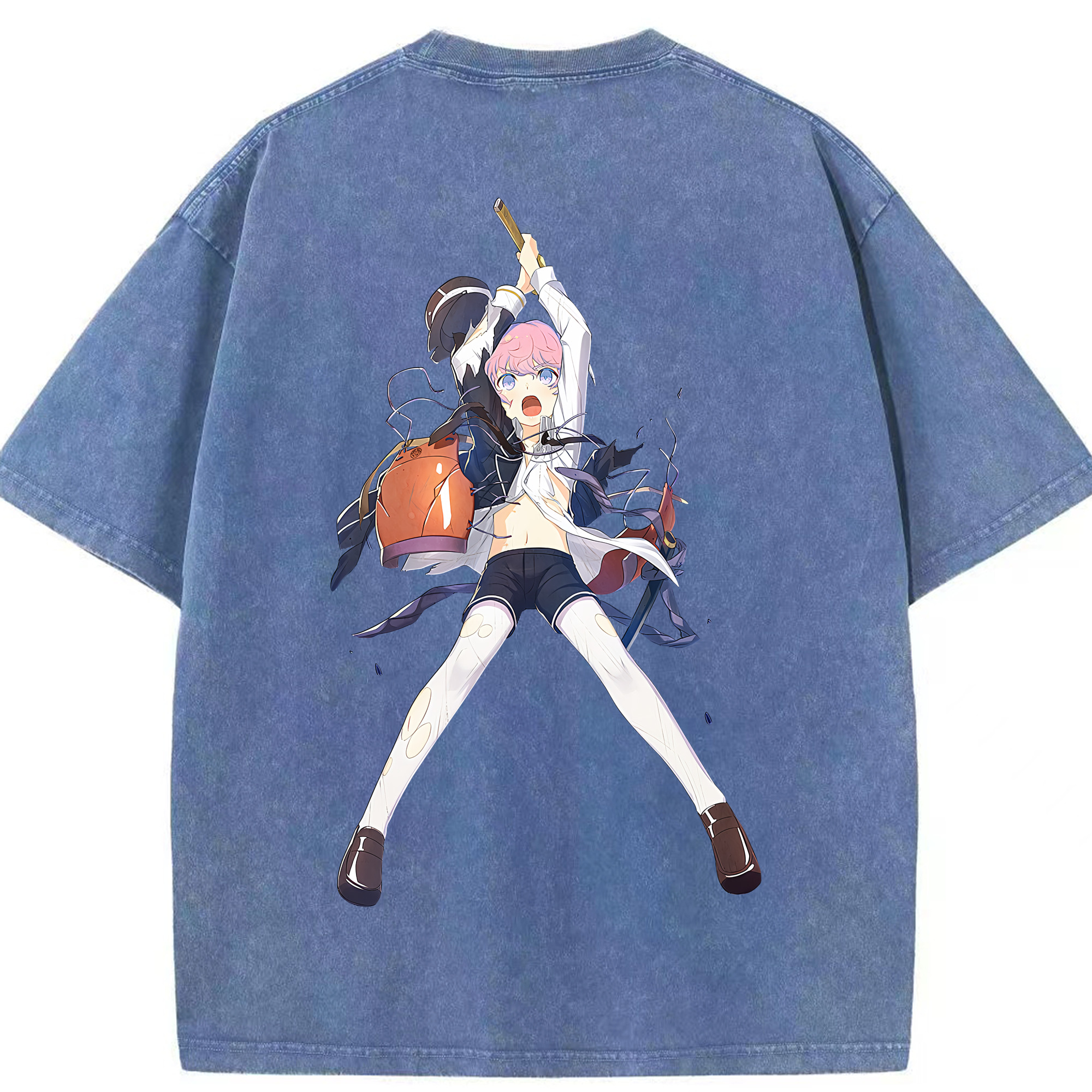 （画像用） 刀剣乱舞 Touken Ranbu 綿100% ヴィンテージ風 半袖Tシャツ（背面プリント）