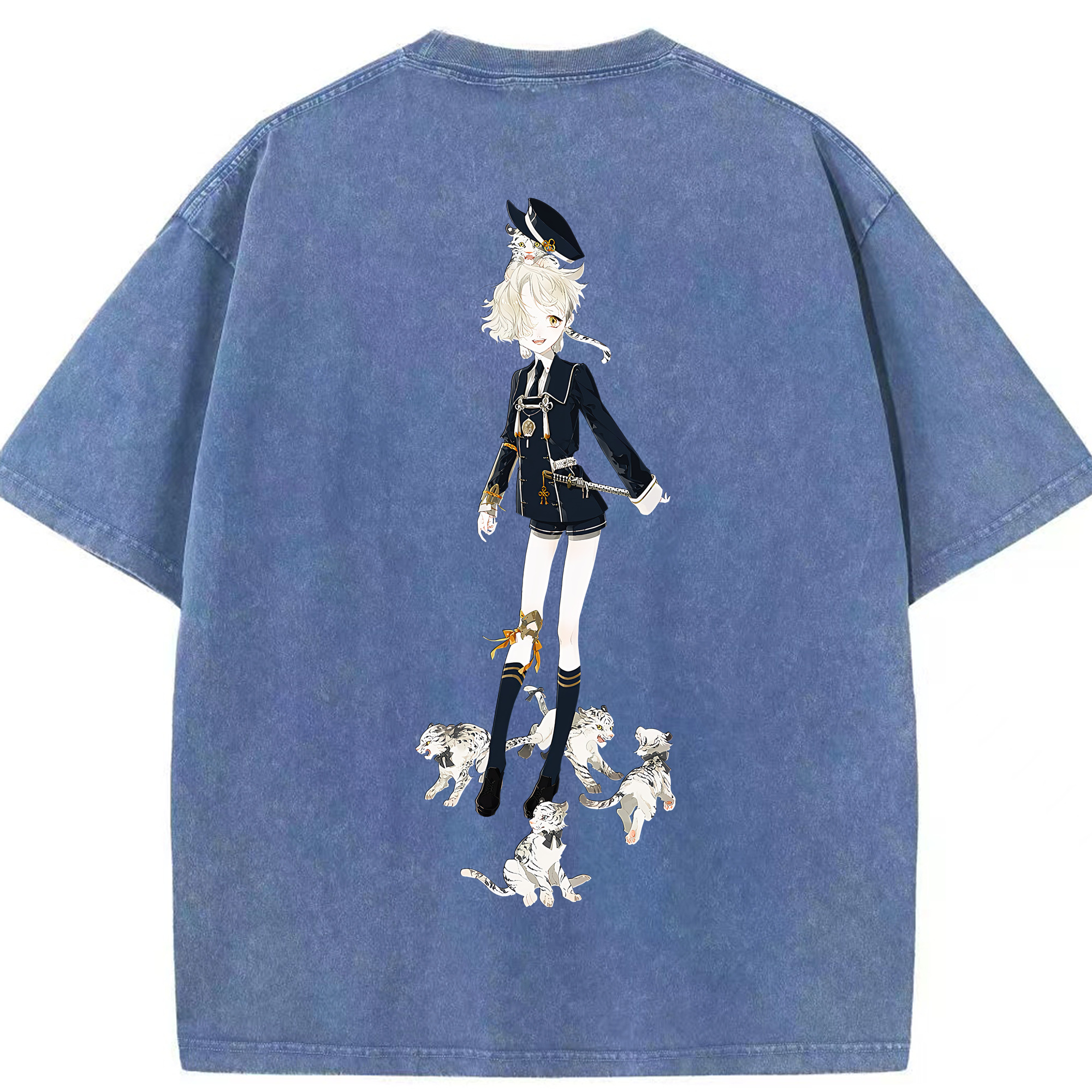 （画像用） 刀剣乱舞 Touken Ranbu 綿100% ヴィンテージ風 半袖Tシャツ（背面プリント）