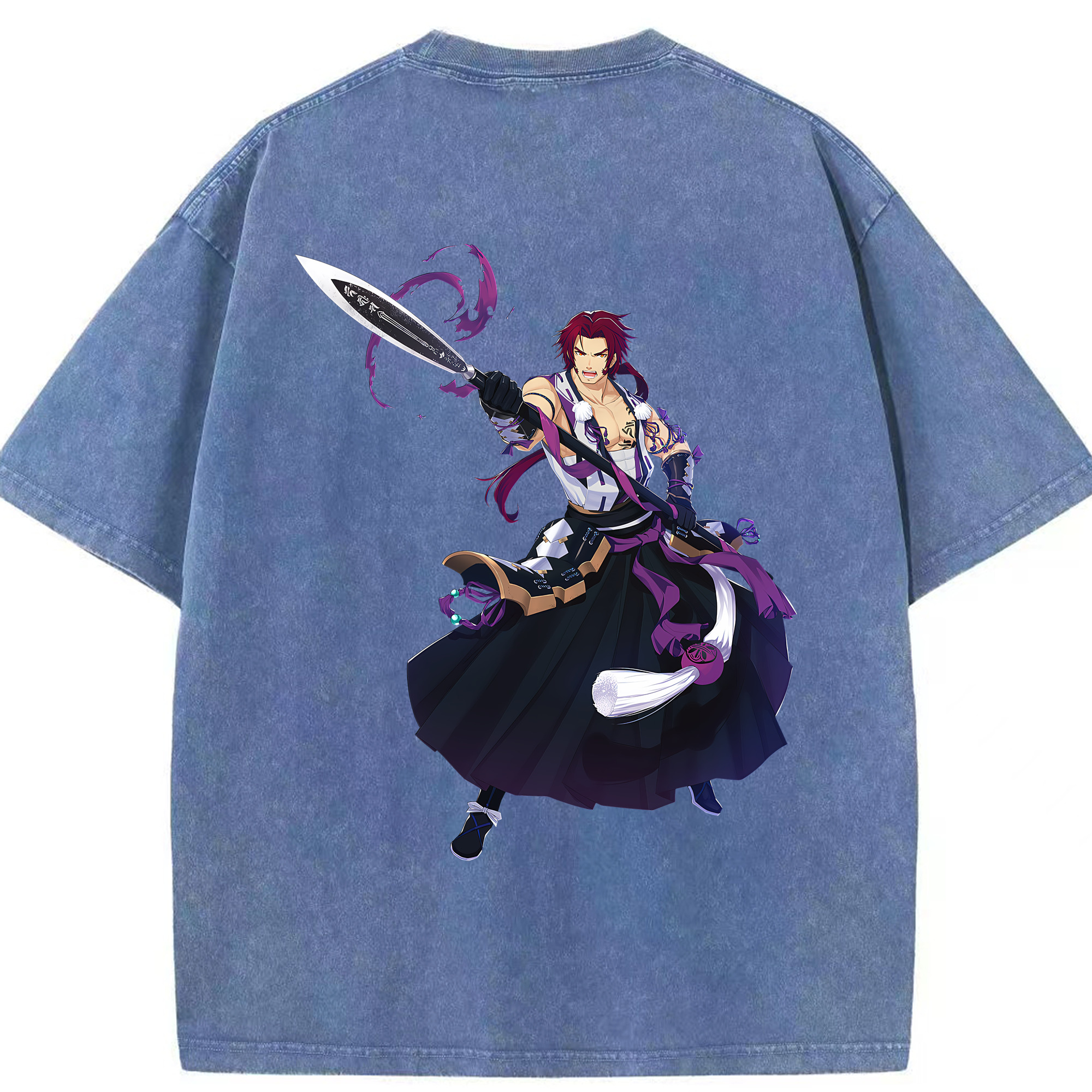 （画像用） 刀剣乱舞 Touken Ranbu 綿100% ヴィンテージ風 半袖Tシャツ（背面プリント）