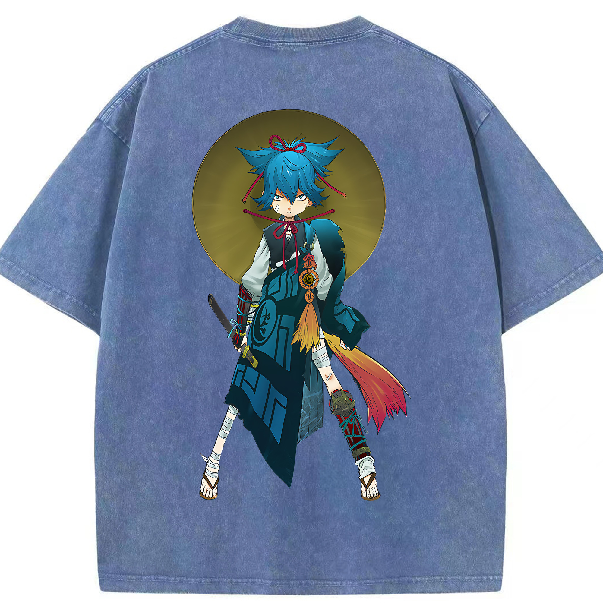 （画像用） 刀剣乱舞 Touken Ranbu 綿100% ヴィンテージ風 半袖Tシャツ（背面プリント）
