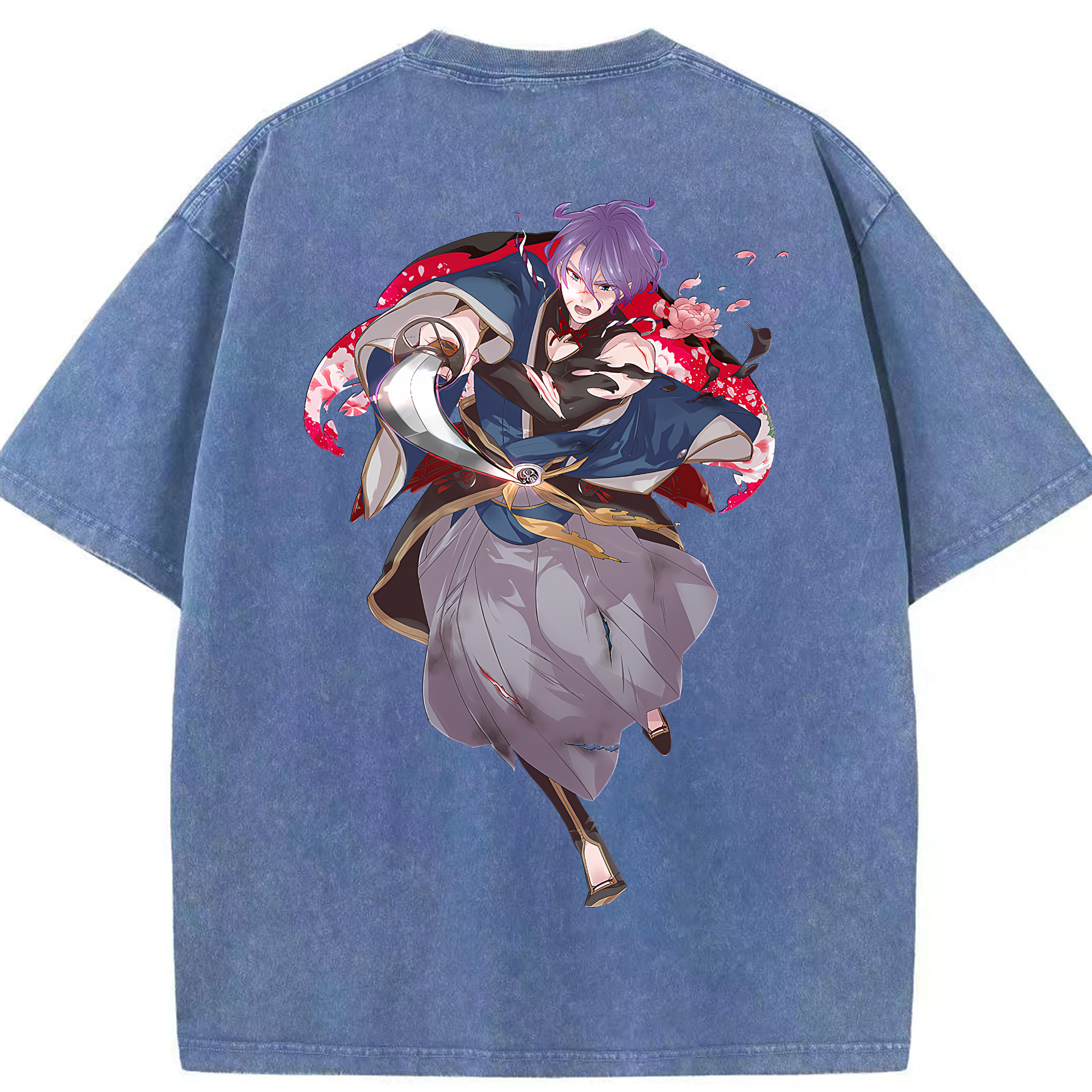 （画像用） 刀剣乱舞 Touken Ranbu 綿100% ヴィンテージ風 半袖Tシャツ（背面プリント）