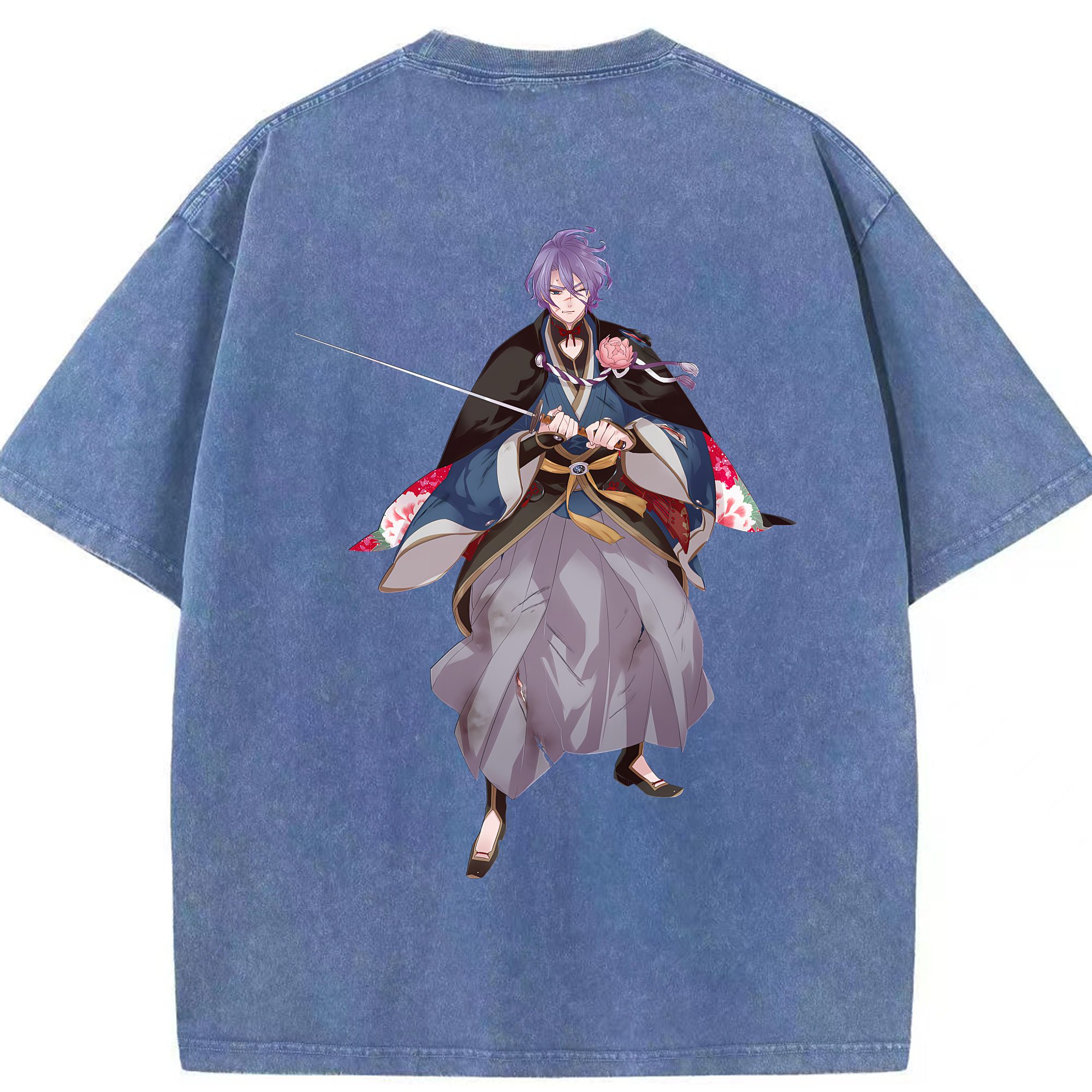 （画像用） 刀剣乱舞 Touken Ranbu 綿100% ヴィンテージ風 半袖Tシャツ（背面プリント）