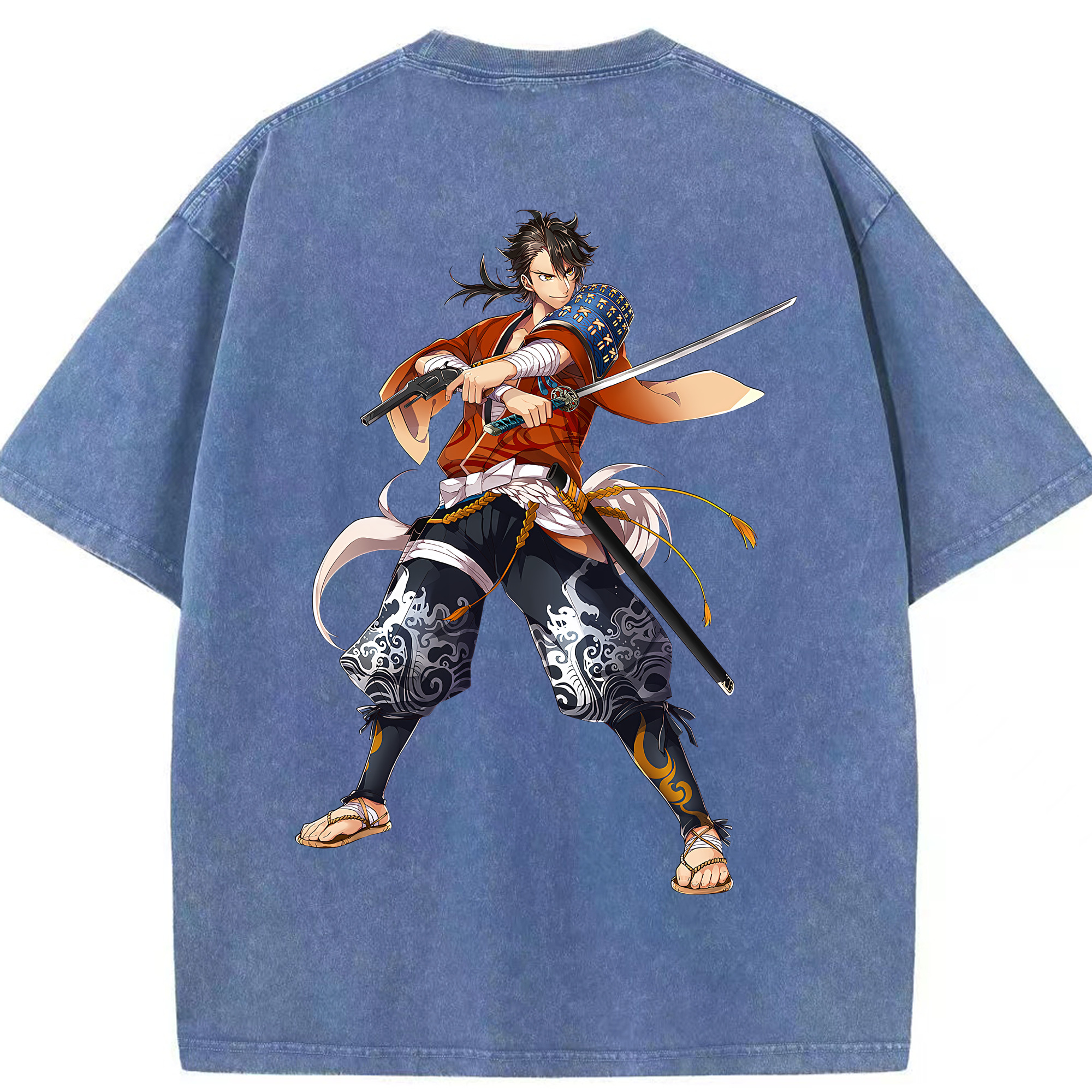（画像用） 刀剣乱舞 Touken Ranbu 綿100% ヴィンテージ風 半袖Tシャツ（背面プリント）