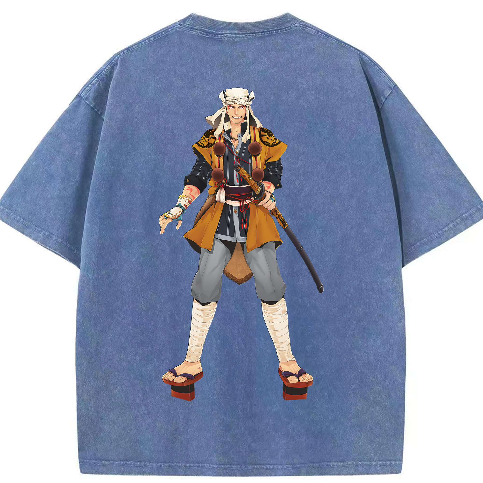 （画像用） 刀剣乱舞 Touken Ranbu 綿100% ヴィンテージ風 半袖Tシャツ（背面プリント）
