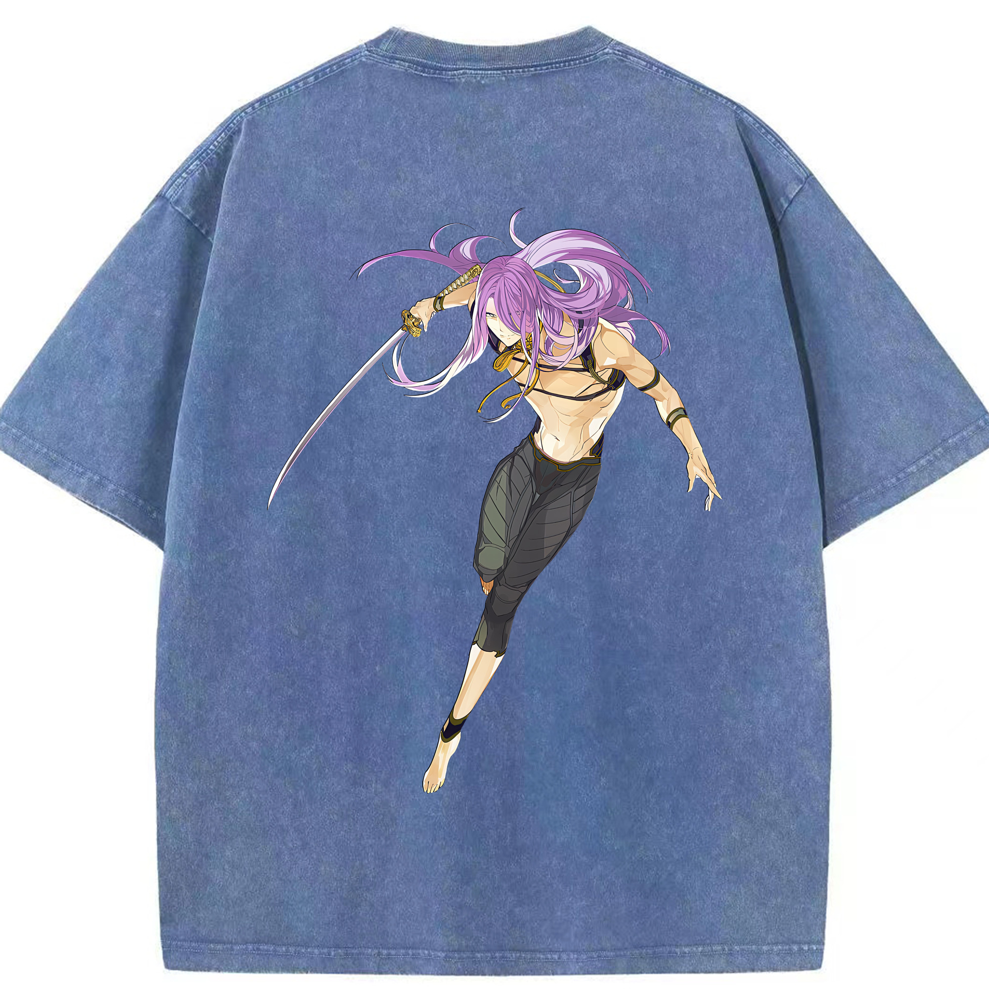 （画像用） 刀剣乱舞 Touken Ranbu 綿100% ヴィンテージ風 半袖Tシャツ（背面プリント）