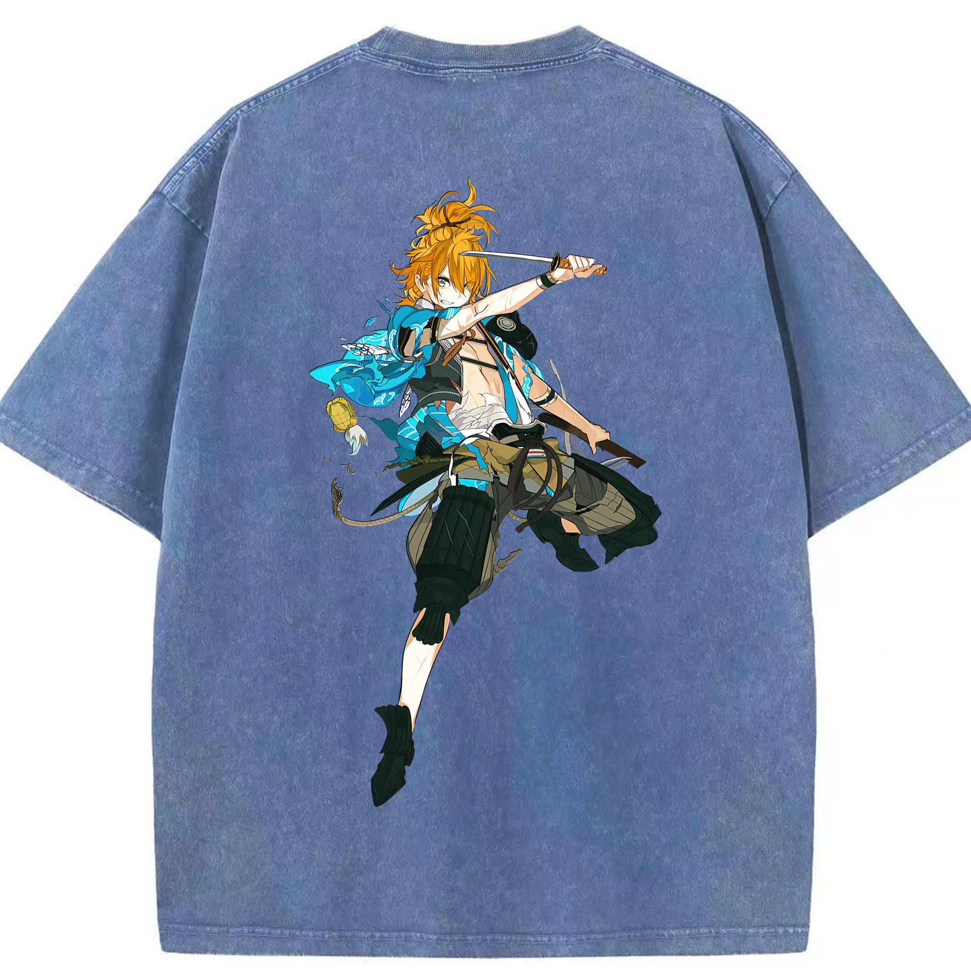 （画像用） 刀剣乱舞 Touken Ranbu 綿100% ヴィンテージ風 半袖Tシャツ（背面プリント）