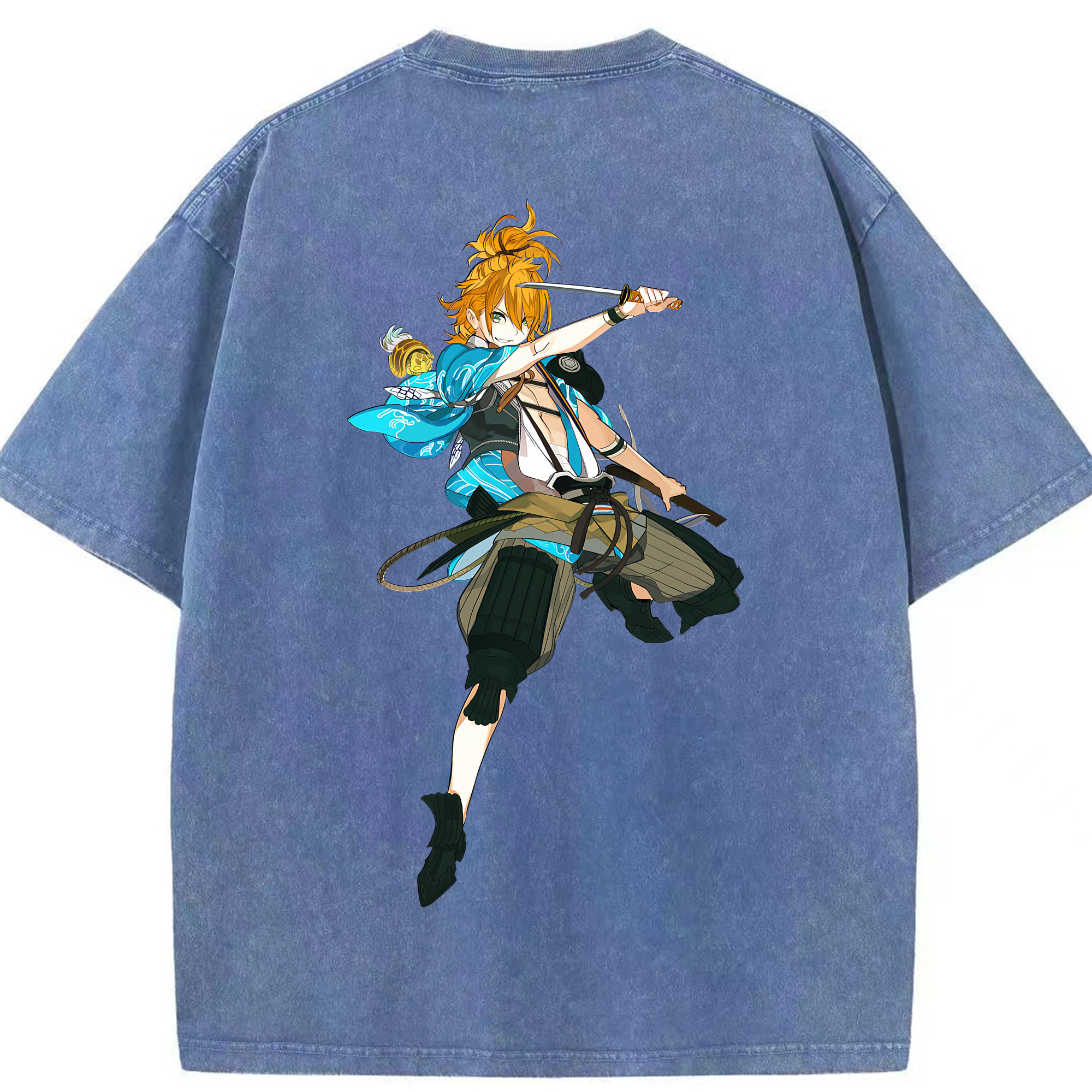 （画像用） 刀剣乱舞 Touken Ranbu 綿100% ヴィンテージ風 半袖Tシャツ（背面プリント）