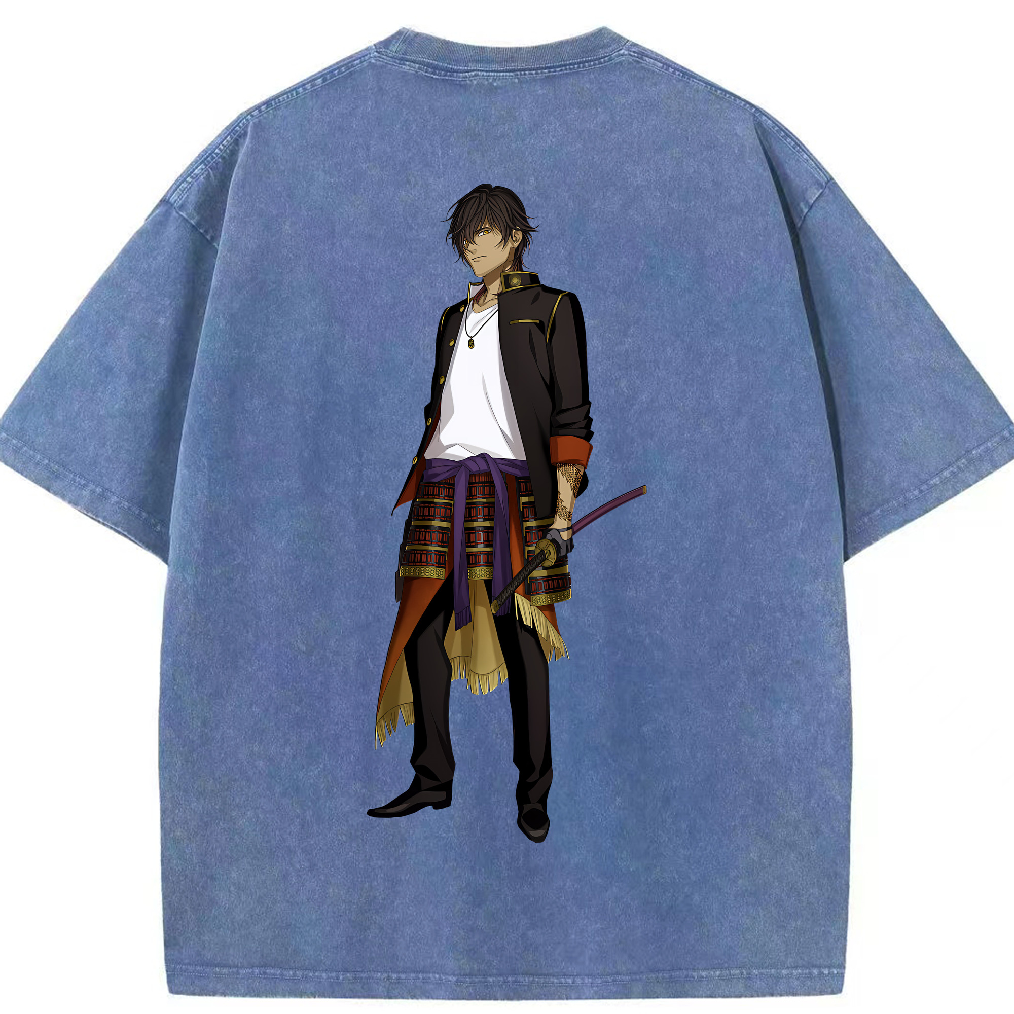 （画像用） 刀剣乱舞 Touken Ranbu 綿100% ヴィンテージ風 半袖Tシャツ（背面プリント）