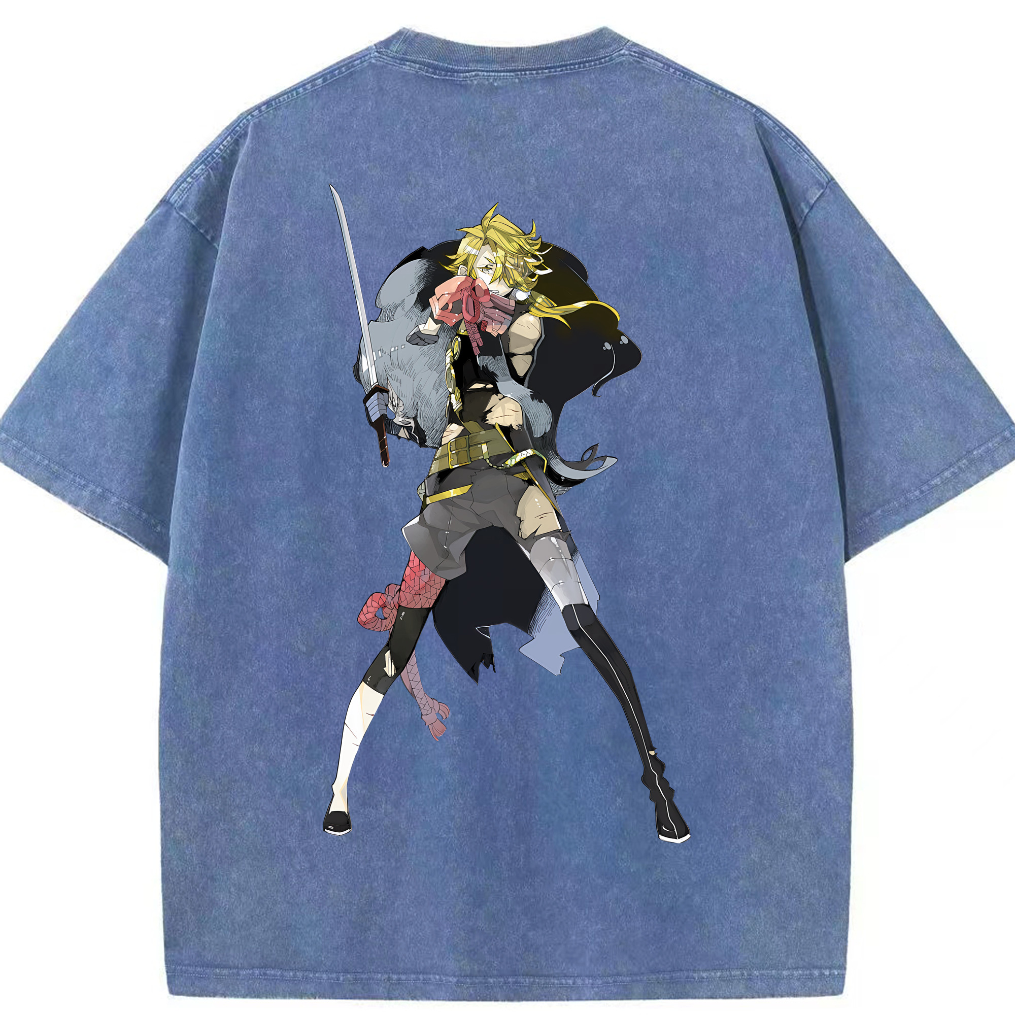 （画像用） 刀剣乱舞 Touken Ranbu 綿100% ヴィンテージ風 半袖Tシャツ（背面プリント）
