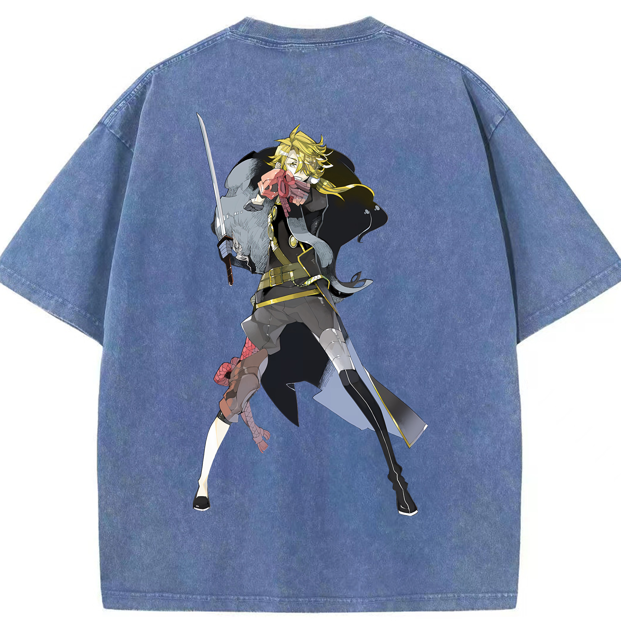 （画像用） 刀剣乱舞 Touken Ranbu 綿100% ヴィンテージ風 半袖Tシャツ（背面プリント）