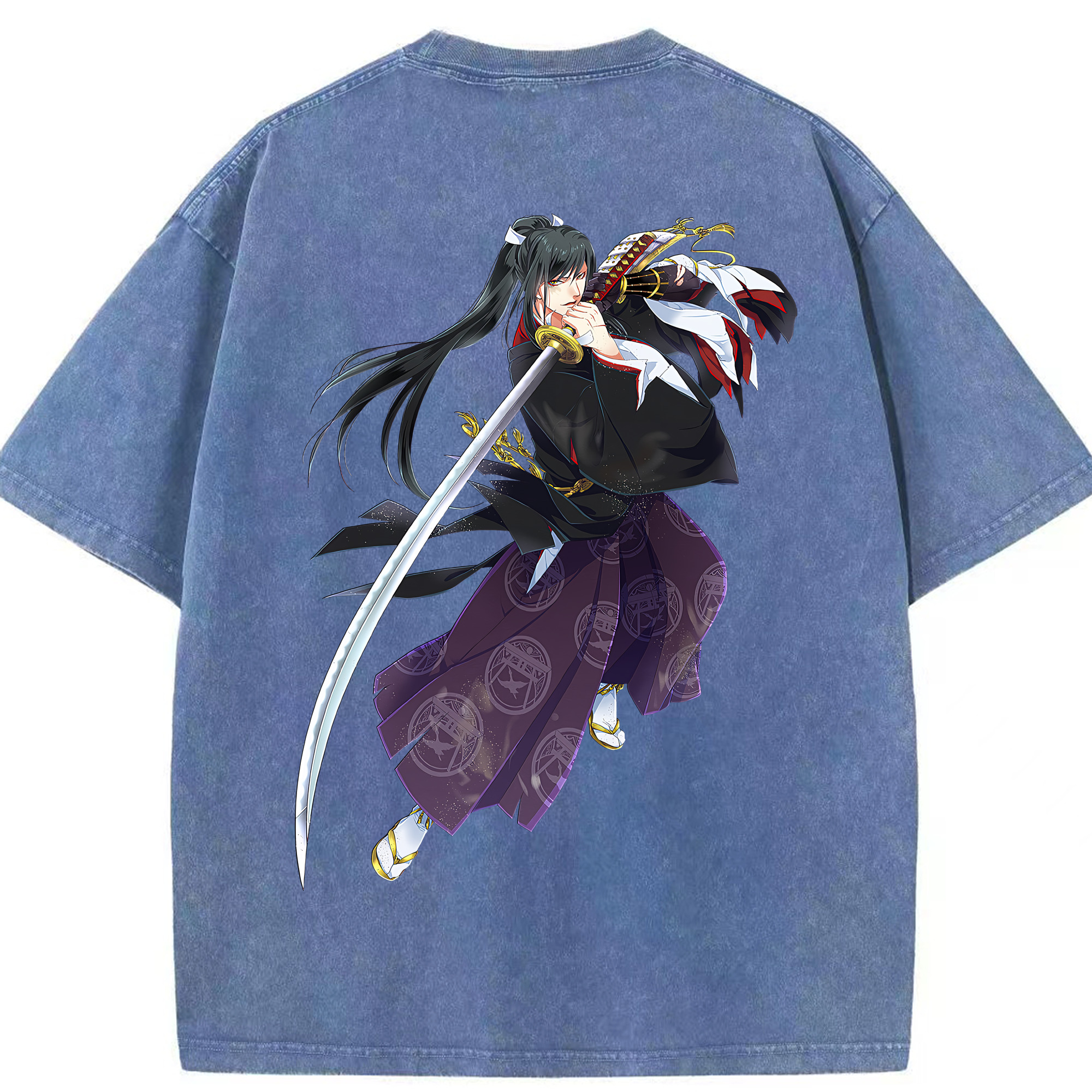 （画像用） 刀剣乱舞 Touken Ranbu 綿100% ヴィンテージ風 半袖Tシャツ（背面プリント）