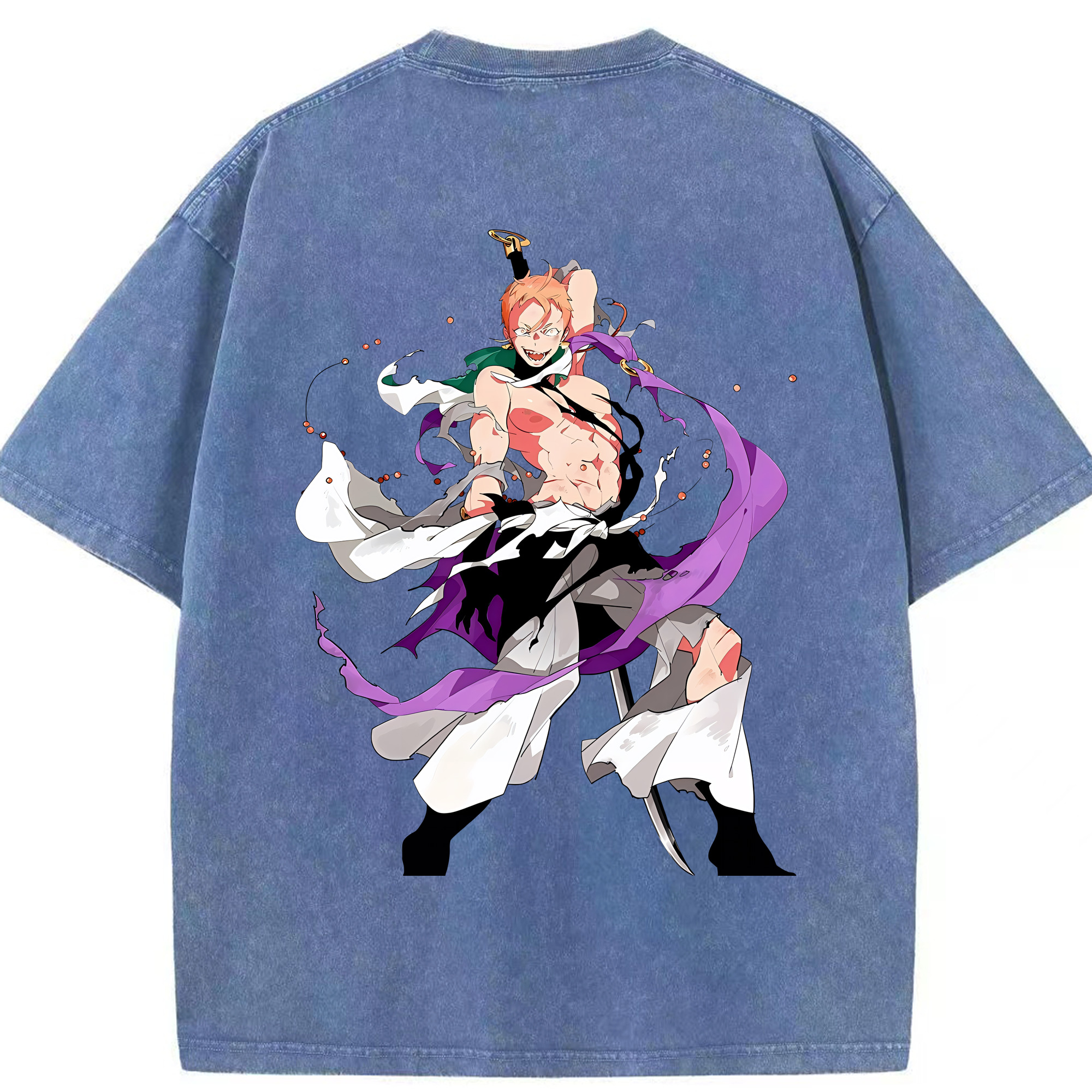 （画像用） 刀剣乱舞 Touken Ranbu 綿100% ヴィンテージ風 半袖Tシャツ（背面プリント）