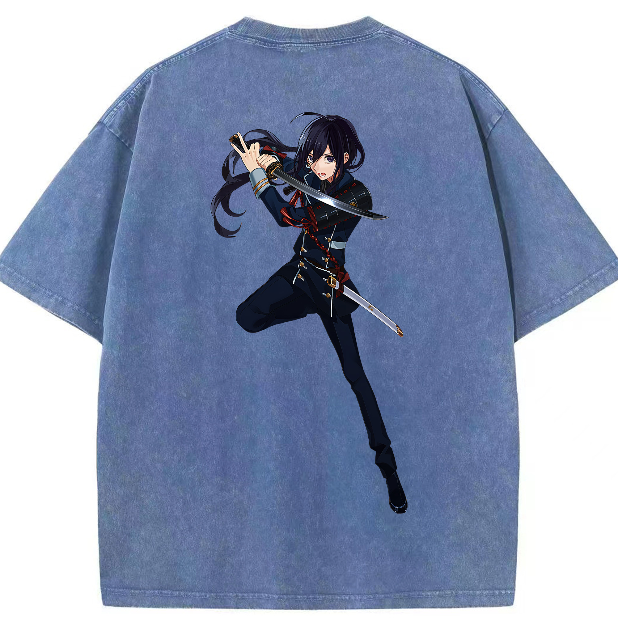（画像用） 刀剣乱舞 Touken Ranbu 綿100% ヴィンテージ風 半袖Tシャツ（背面プリント）