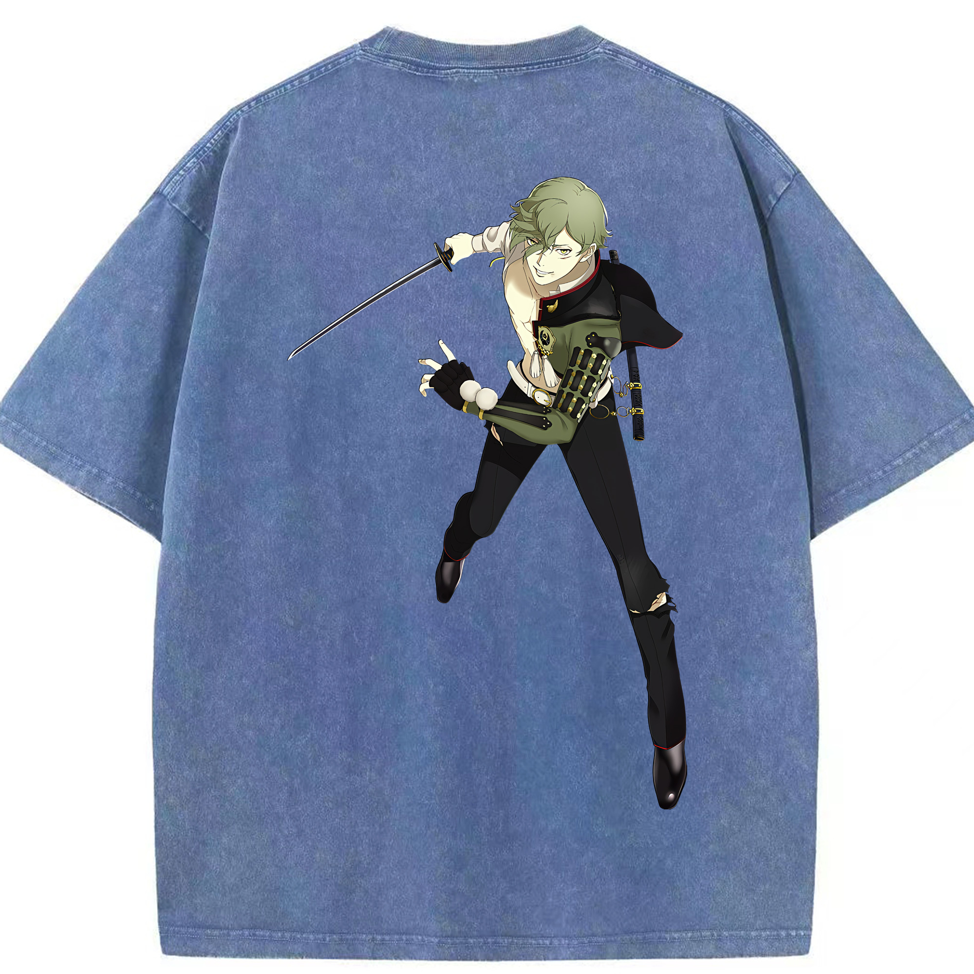 （画像用） 刀剣乱舞 Touken Ranbu 綿100% ヴィンテージ風 半袖Tシャツ（背面プリント）