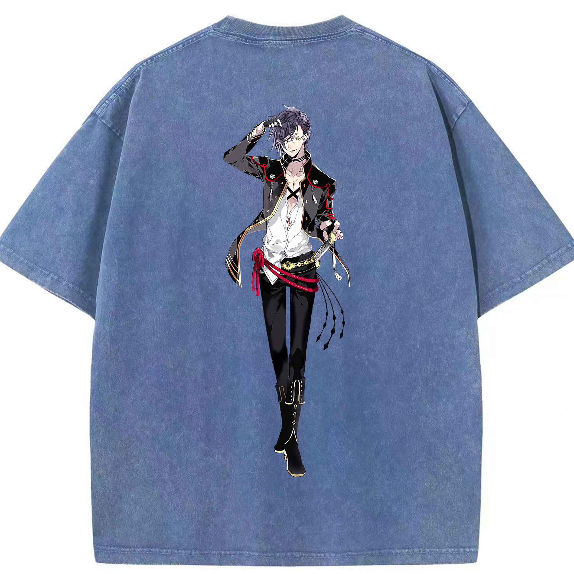 （画像用） 刀剣乱舞 Touken Ranbu 綿100% ヴィンテージ風 半袖Tシャツ（背面プリント）