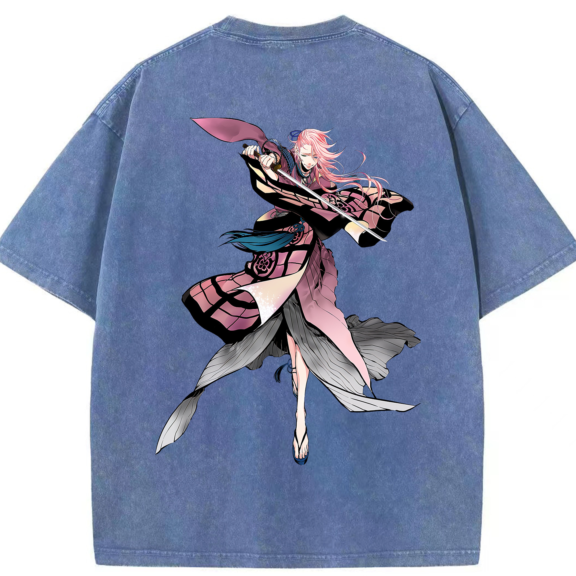 （画像用） 刀剣乱舞 Touken Ranbu 綿100% ヴィンテージ風 半袖Tシャツ（背面プリント）