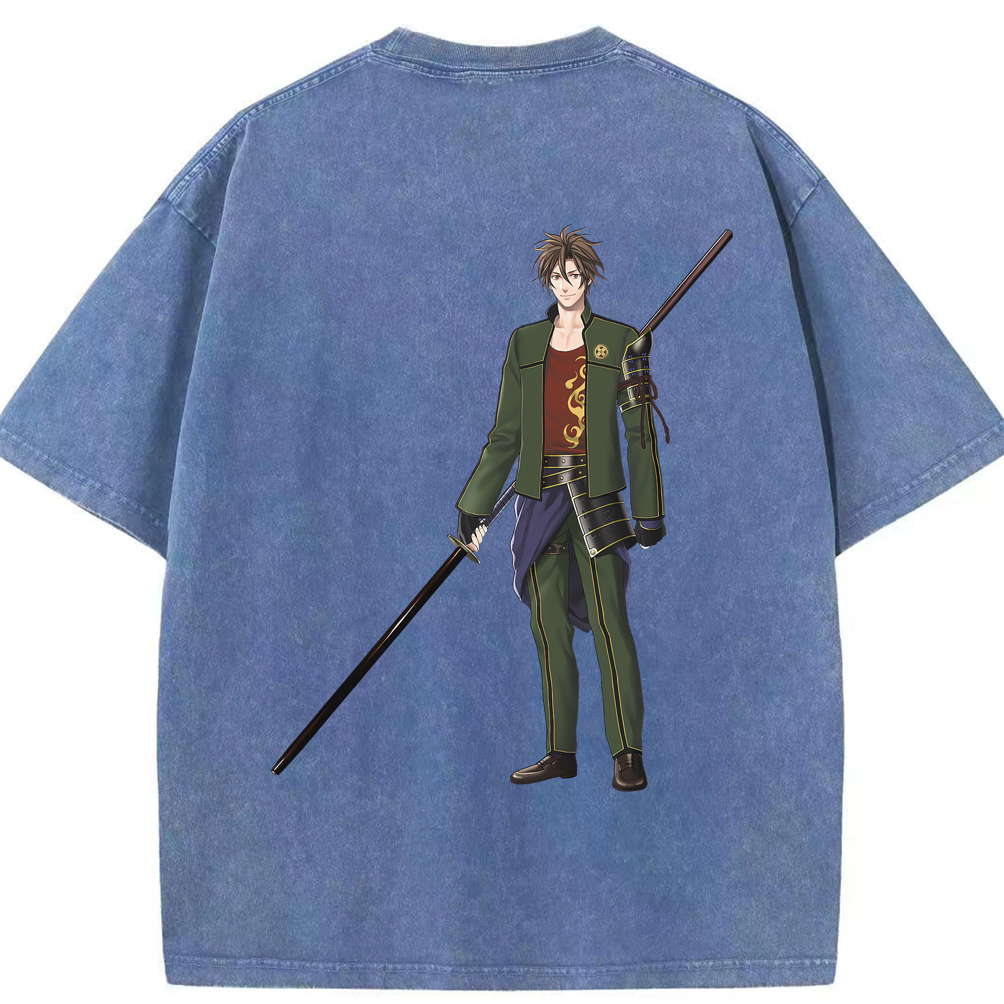 （画像用） 刀剣乱舞 Touken Ranbu 綿100% ヴィンテージ風 半袖Tシャツ（背面プリント）