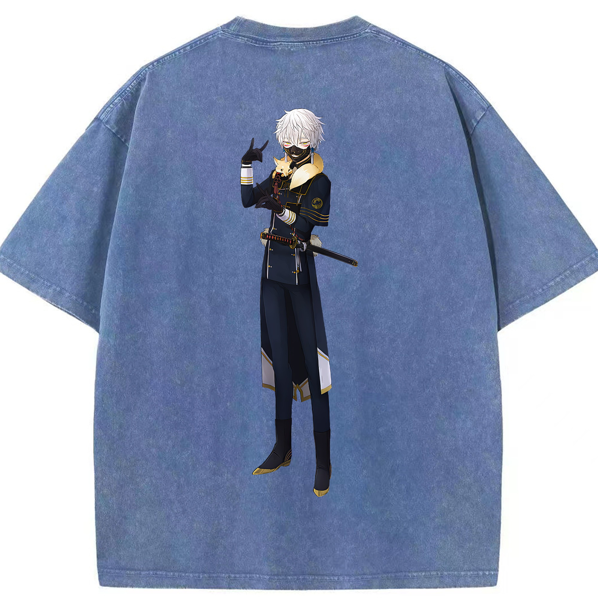 （画像用） 刀剣乱舞 Touken Ranbu 綿100% ヴィンテージ風 半袖Tシャツ（背面プリント）