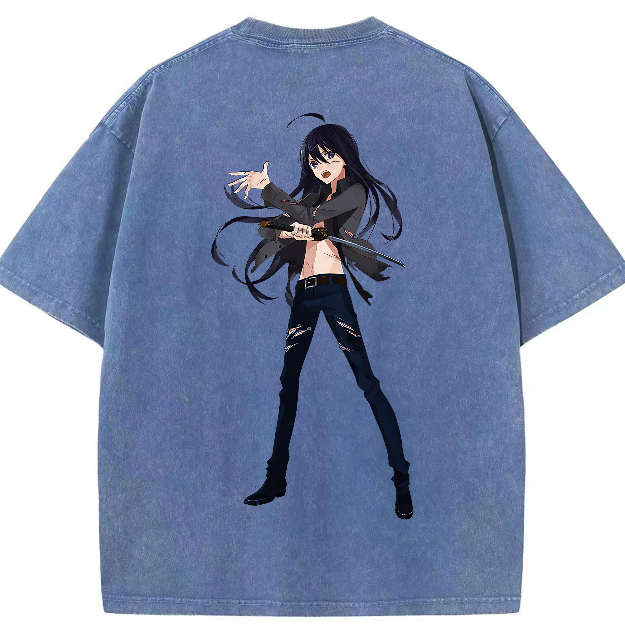 （画像用） 刀剣乱舞 Touken Ranbu 綿100% ヴィンテージ風 半袖Tシャツ（背面プリント）
