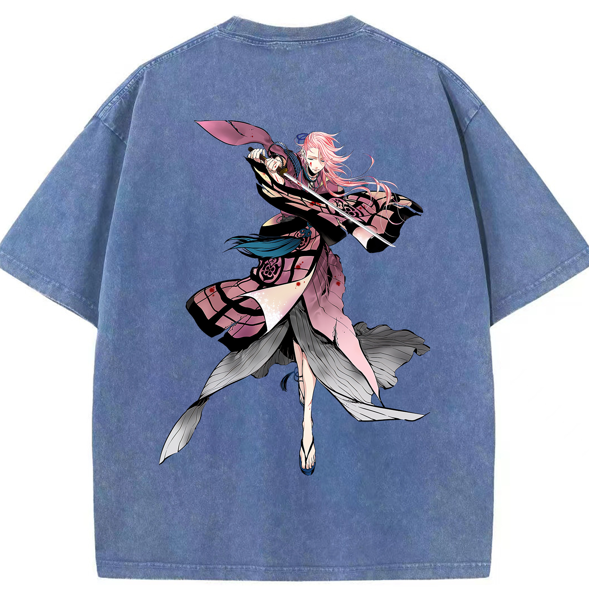 （画像用） 刀剣乱舞 Touken Ranbu 綿100% ヴィンテージ風 半袖Tシャツ（背面プリント）