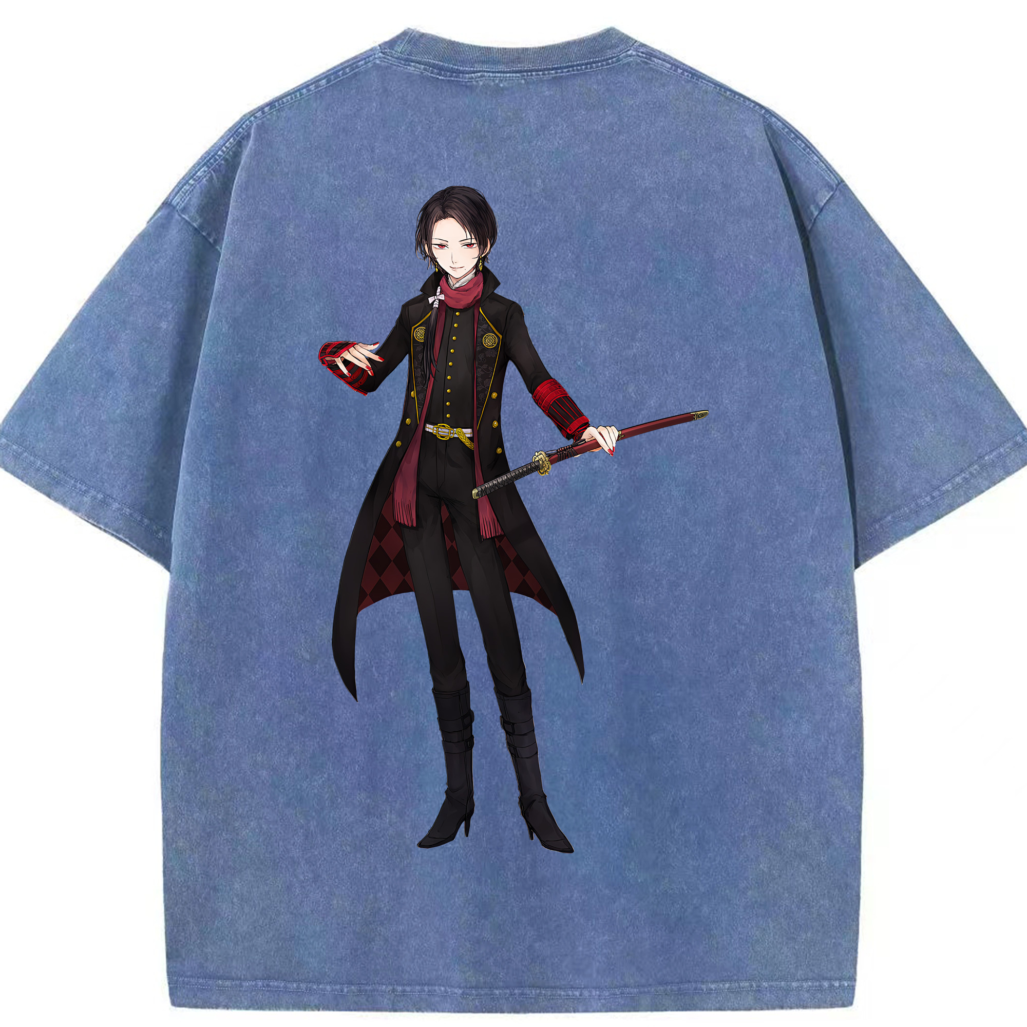 （画像用） 刀剣乱舞 Touken Ranbu 綿100% ヴィンテージ風 半袖Tシャツ（背面プリント）