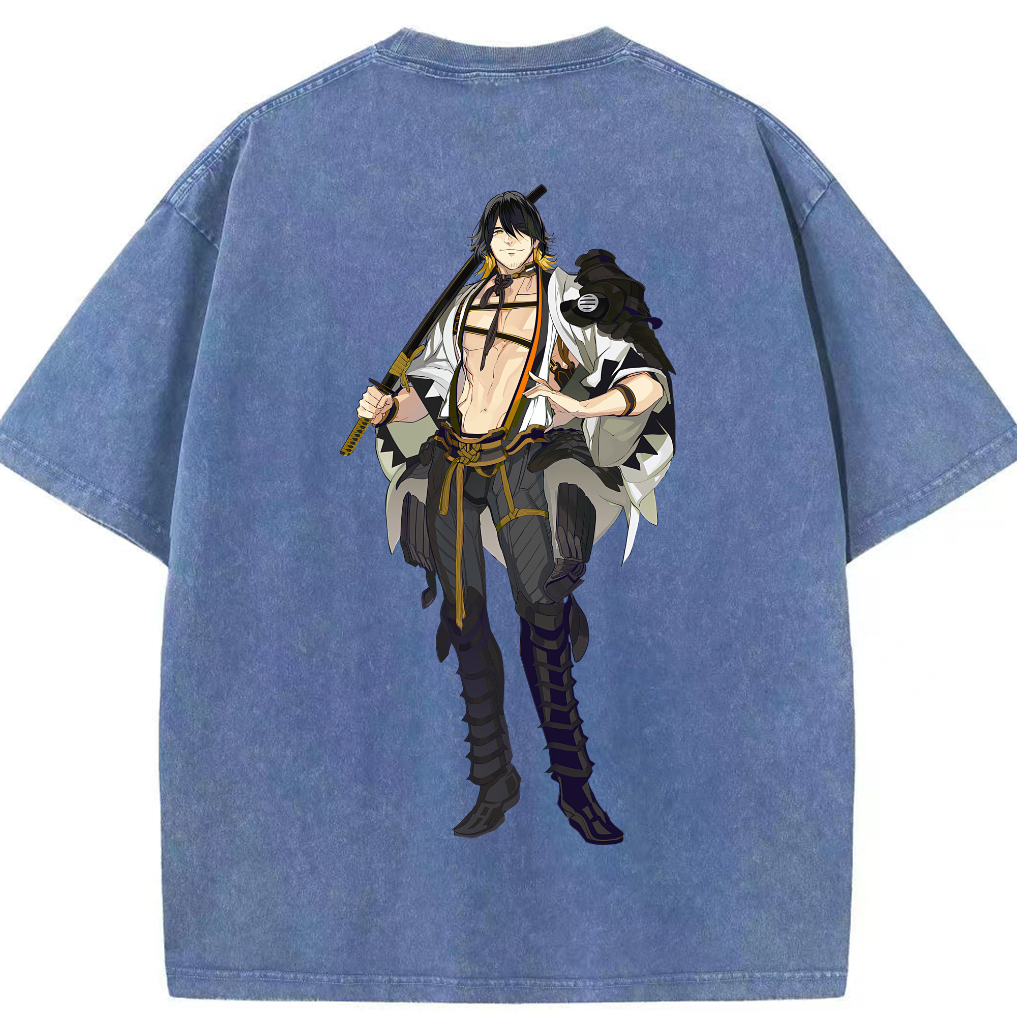 （画像用） 刀剣乱舞 Touken Ranbu 綿100% ヴィンテージ風 半袖Tシャツ（背面プリント）