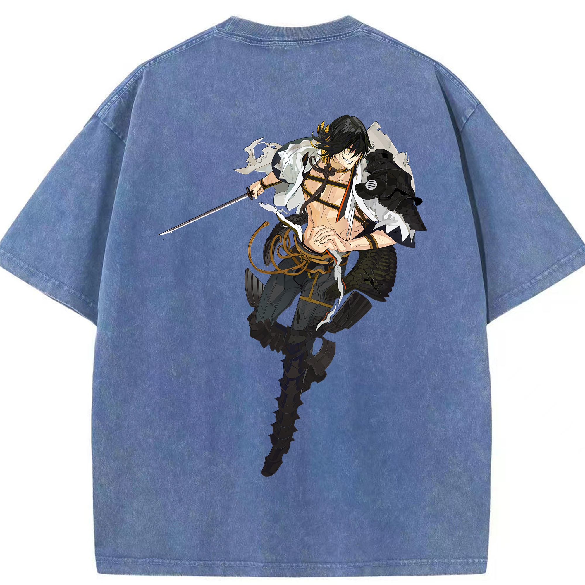 （画像用） 刀剣乱舞 Touken Ranbu 綿100% ヴィンテージ風 半袖Tシャツ（背面プリント）