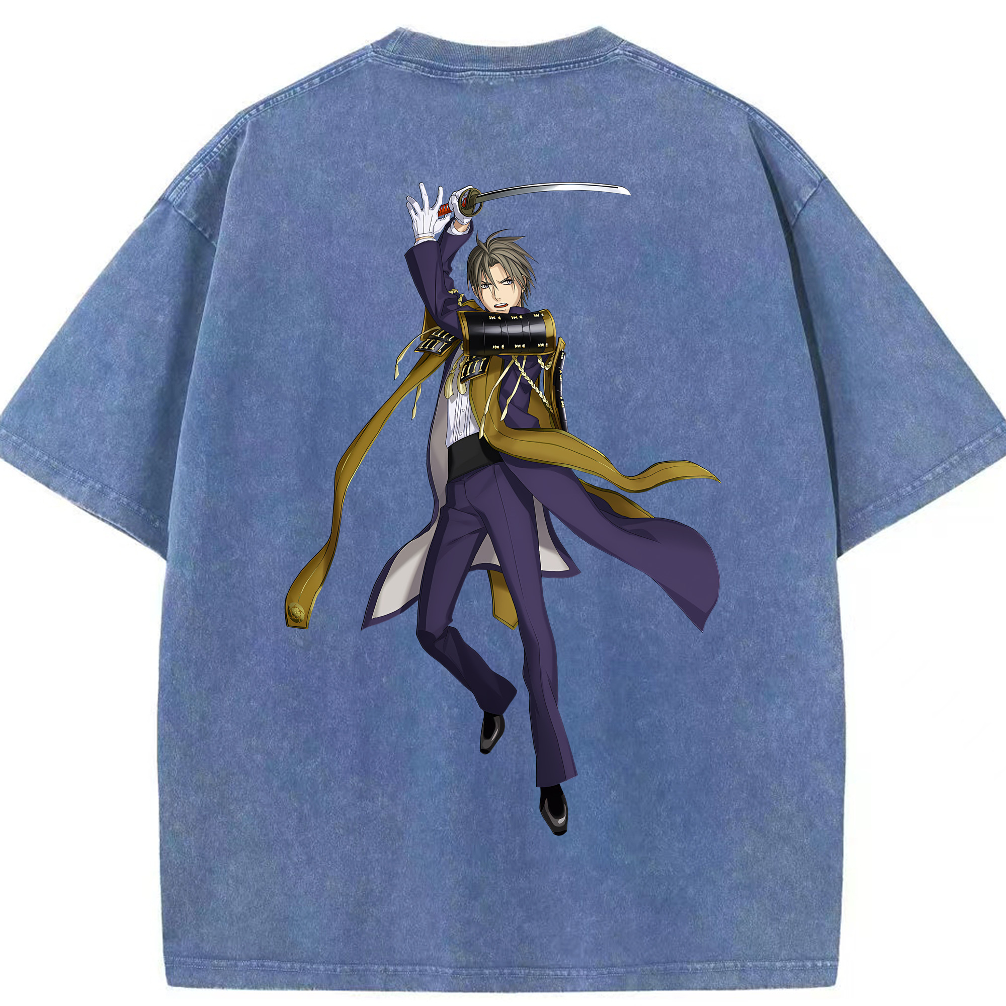 （画像用） 刀剣乱舞 Touken Ranbu 綿100% ヴィンテージ風 半袖Tシャツ（背面プリント）