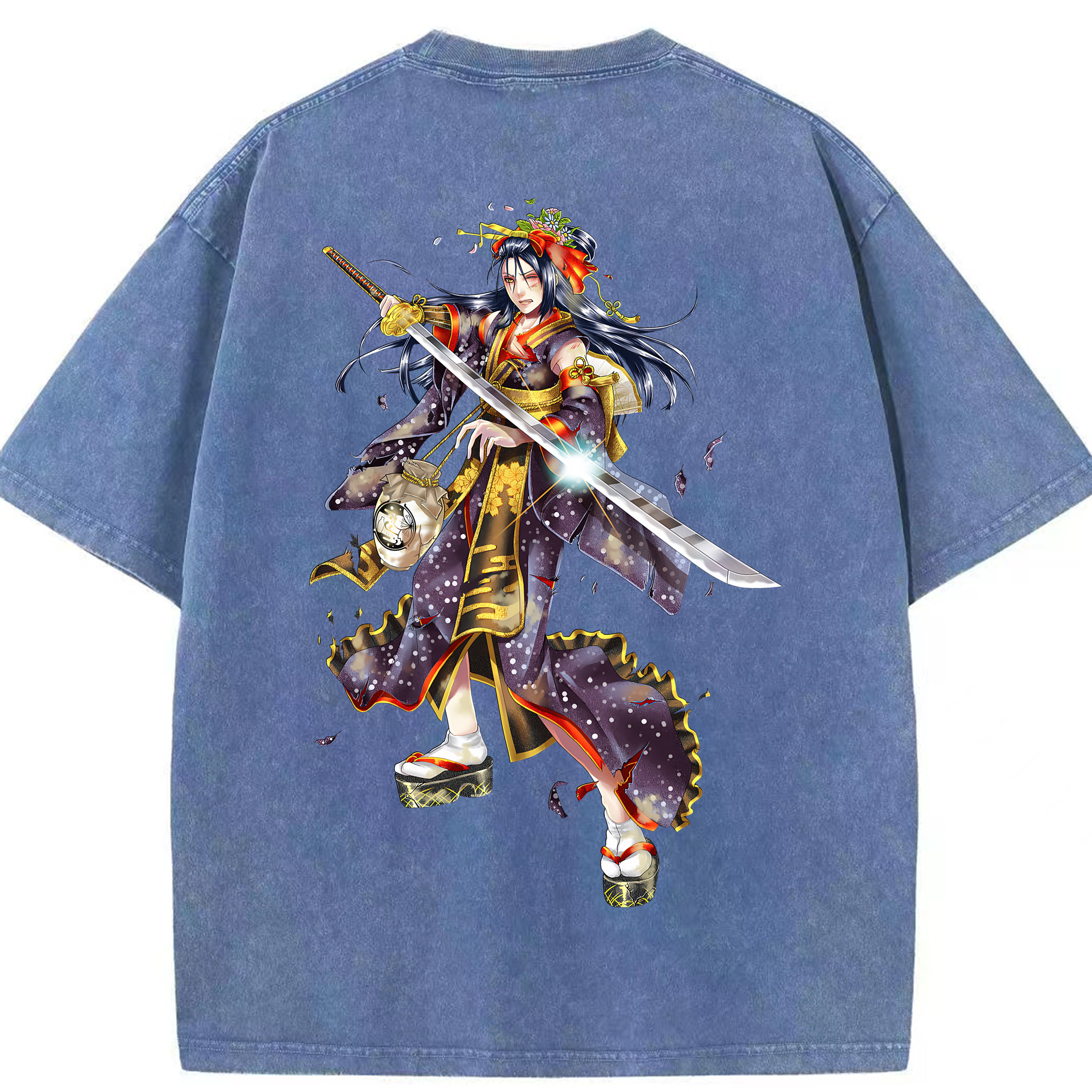 （画像用） 刀剣乱舞 Touken Ranbu 綿100% ヴィンテージ風 半袖Tシャツ（背面プリント）