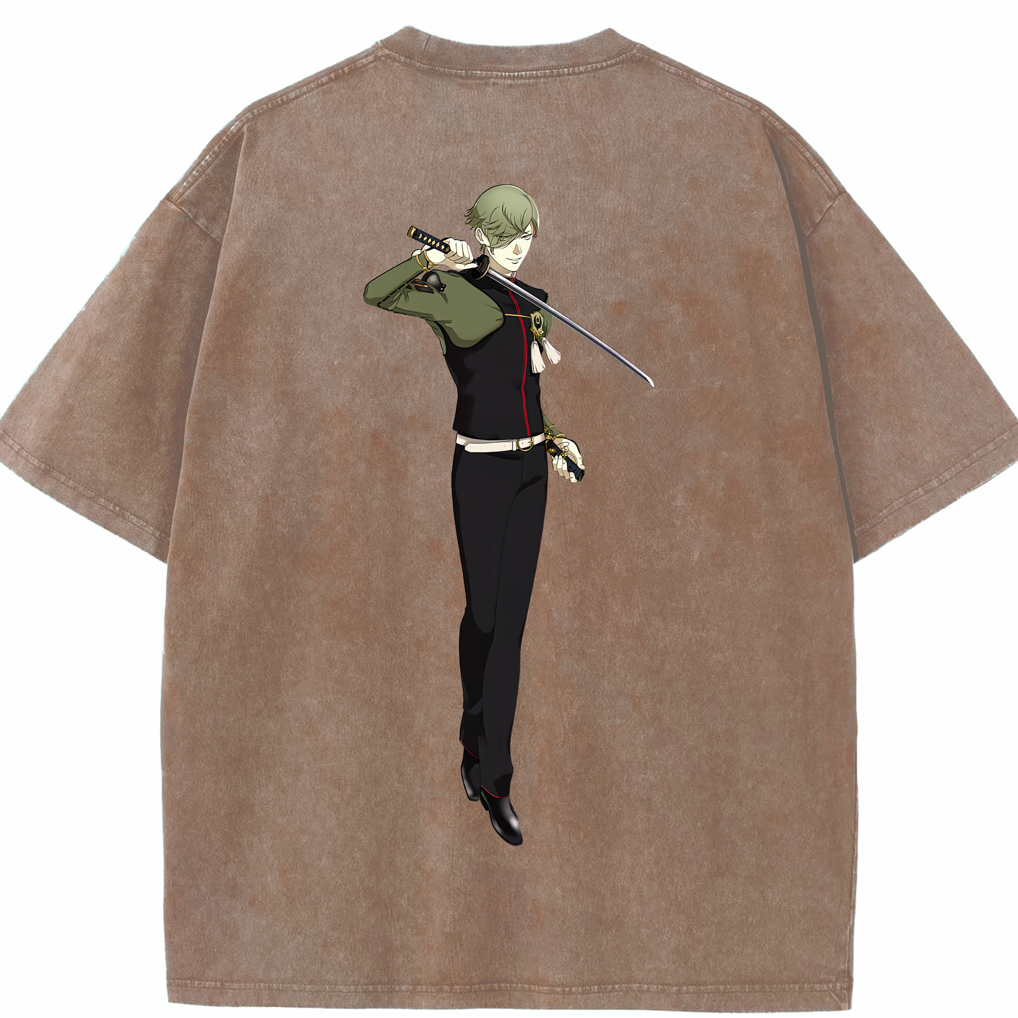 （画像用） 刀剣乱舞 Touken Ranbu 綿100% ヴィンテージ風 半袖Tシャツ（背面プリント）