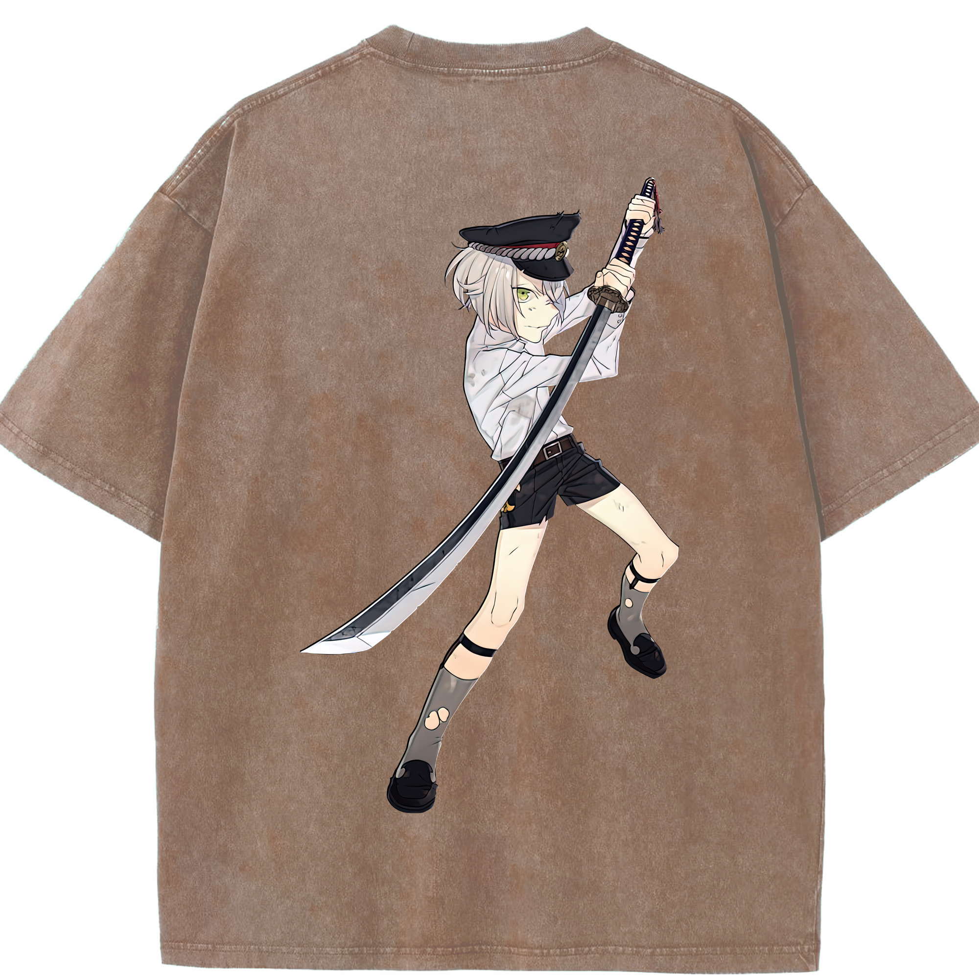 （画像用） 刀剣乱舞 Touken Ranbu 綿100% ヴィンテージ風 半袖Tシャツ（背面プリント）