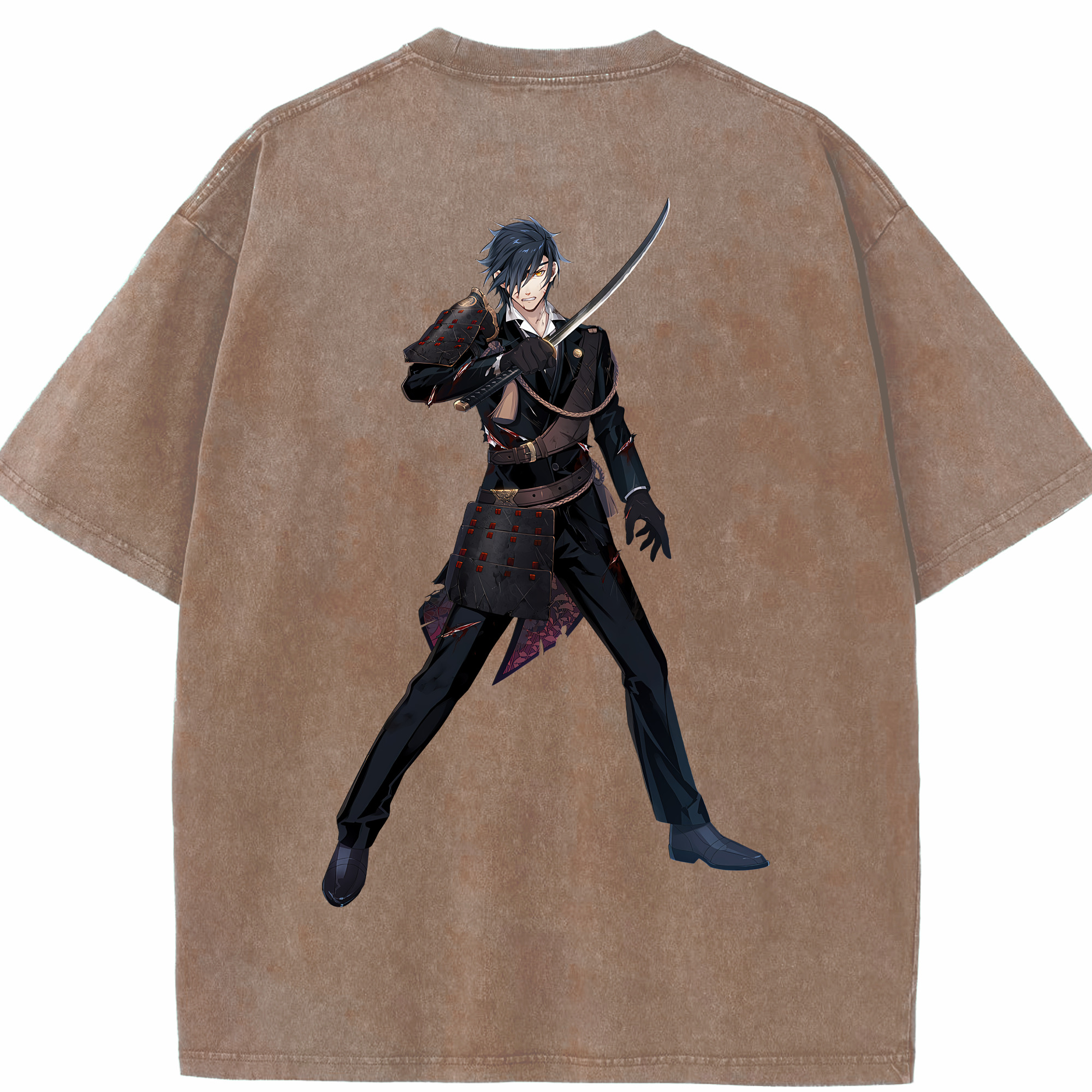（画像用） 刀剣乱舞 Touken Ranbu 綿100% ヴィンテージ風 半袖Tシャツ（背面プリント）