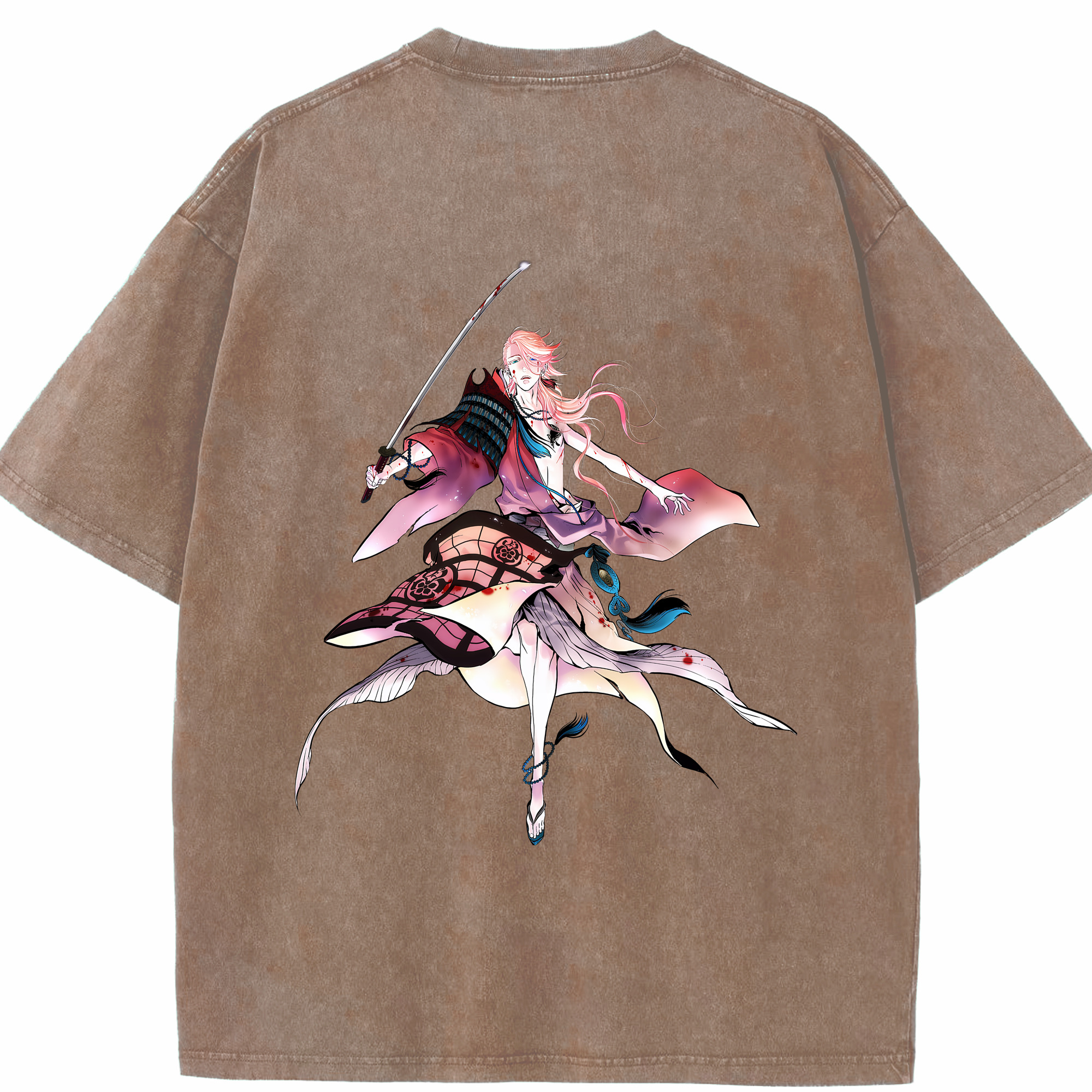 （画像用） 刀剣乱舞 Touken Ranbu 綿100% ヴィンテージ風 半袖Tシャツ（背面プリント）