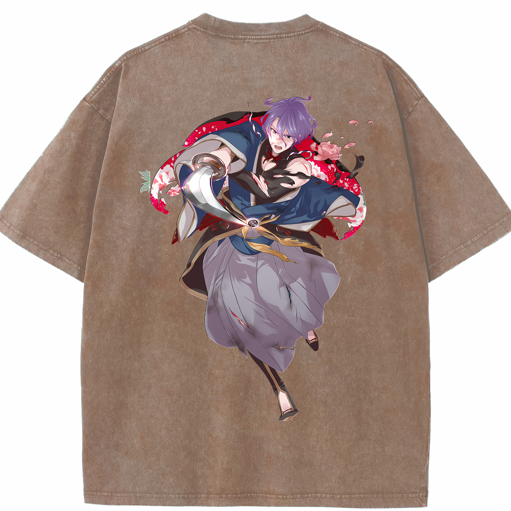 （画像用） 刀剣乱舞 Touken Ranbu 綿100% ヴィンテージ風 半袖Tシャツ（背面プリント）