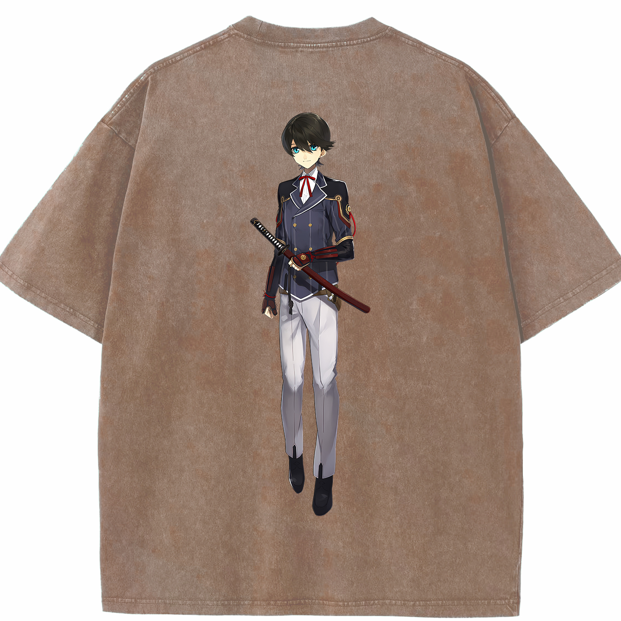 （画像用） 刀剣乱舞 Touken Ranbu 綿100% ヴィンテージ風 半袖Tシャツ（背面プリント）