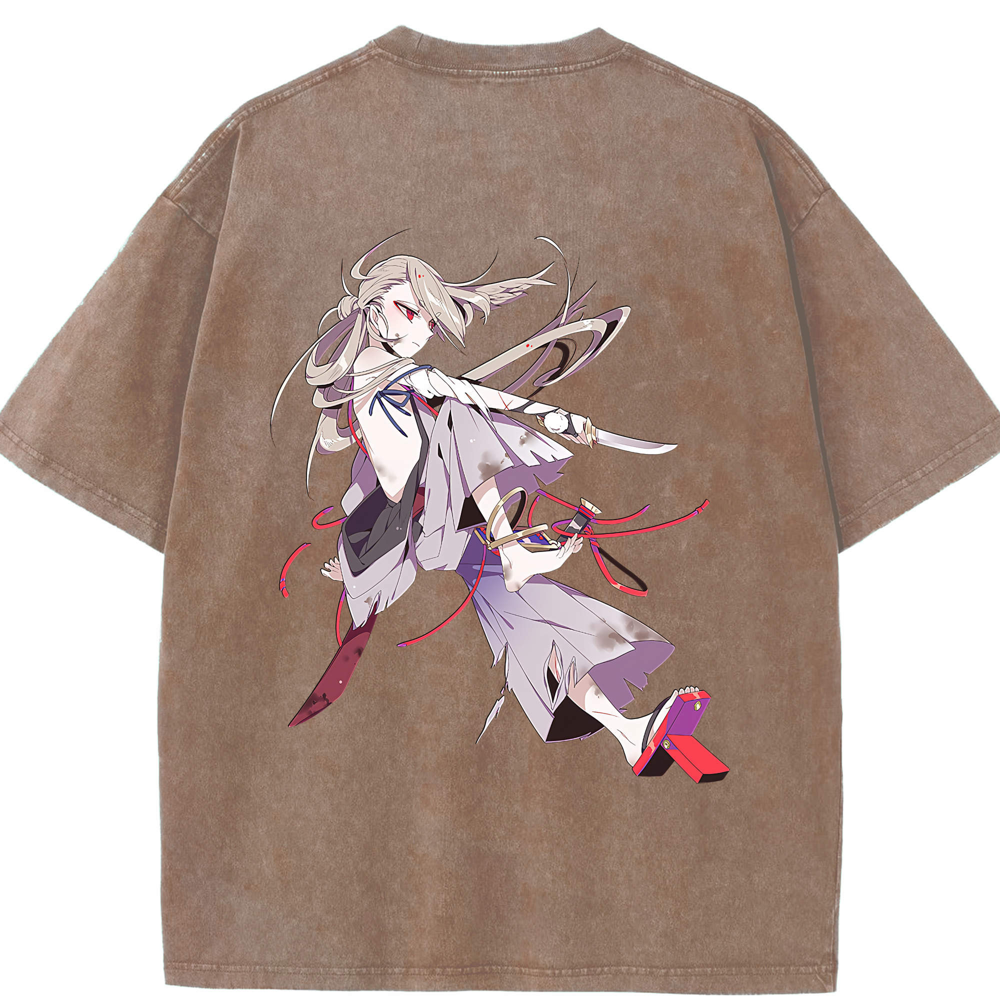 （画像用） 刀剣乱舞 Touken Ranbu 綿100% ヴィンテージ風 半袖Tシャツ（背面プリント）