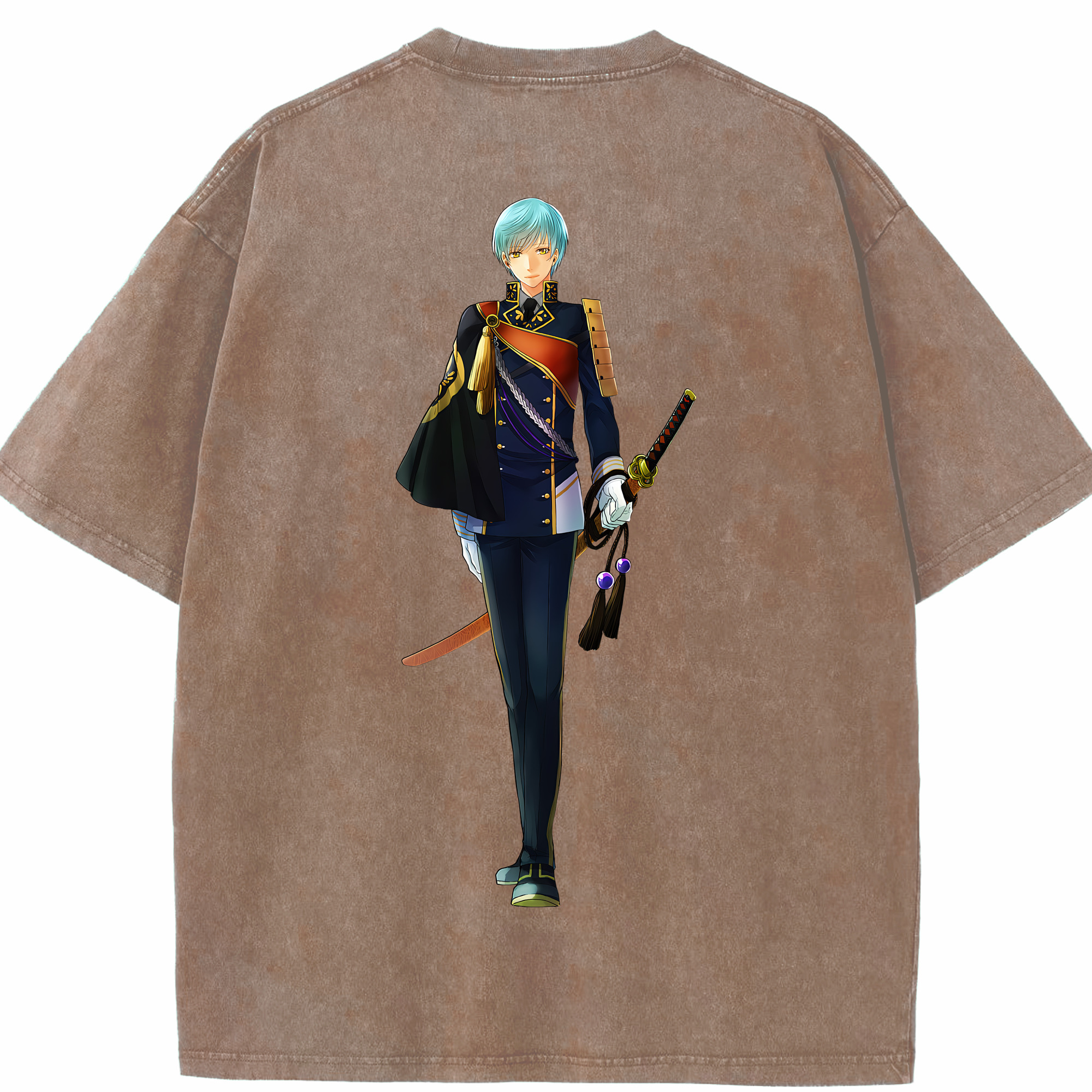 （画像用） 刀剣乱舞 Touken Ranbu 綿100% ヴィンテージ風 半袖Tシャツ（背面プリント）