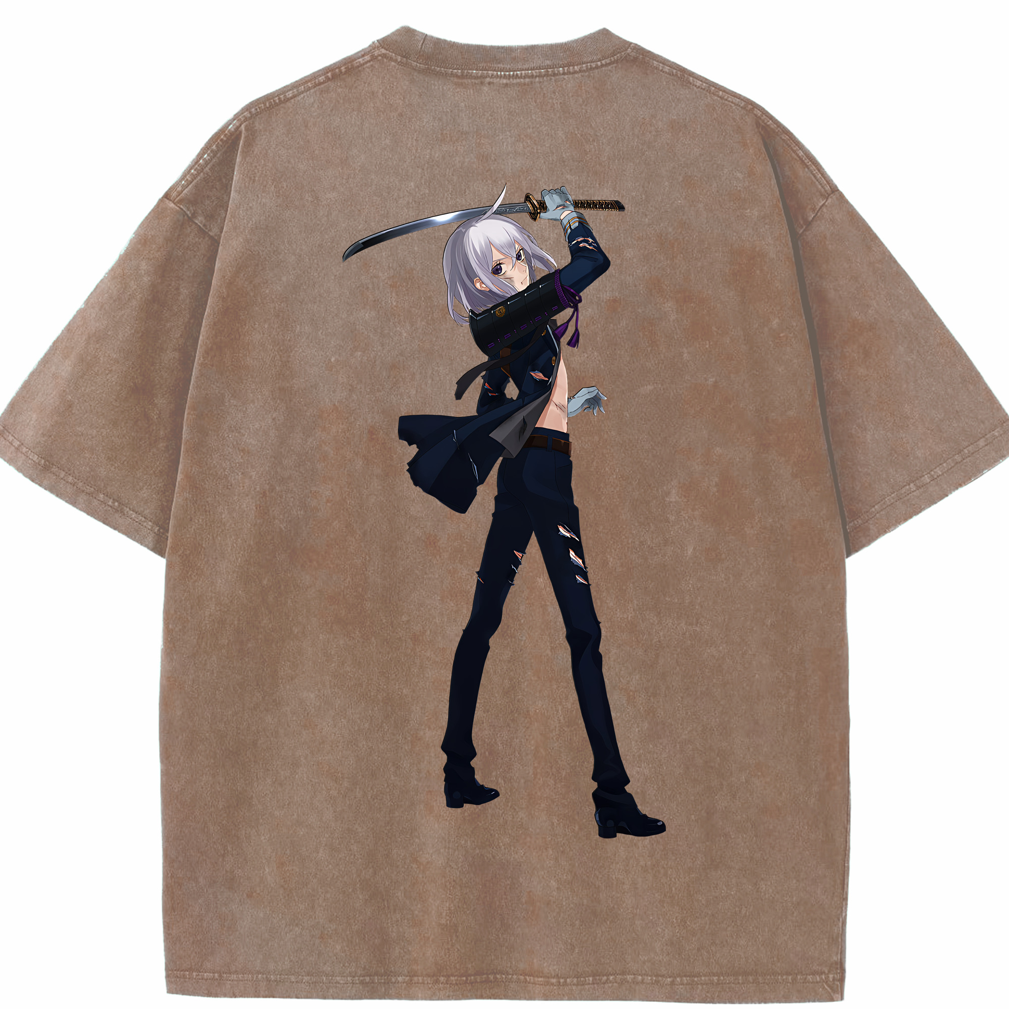 （画像用） 刀剣乱舞 Touken Ranbu 綿100% ヴィンテージ風 半袖Tシャツ（背面プリント）
