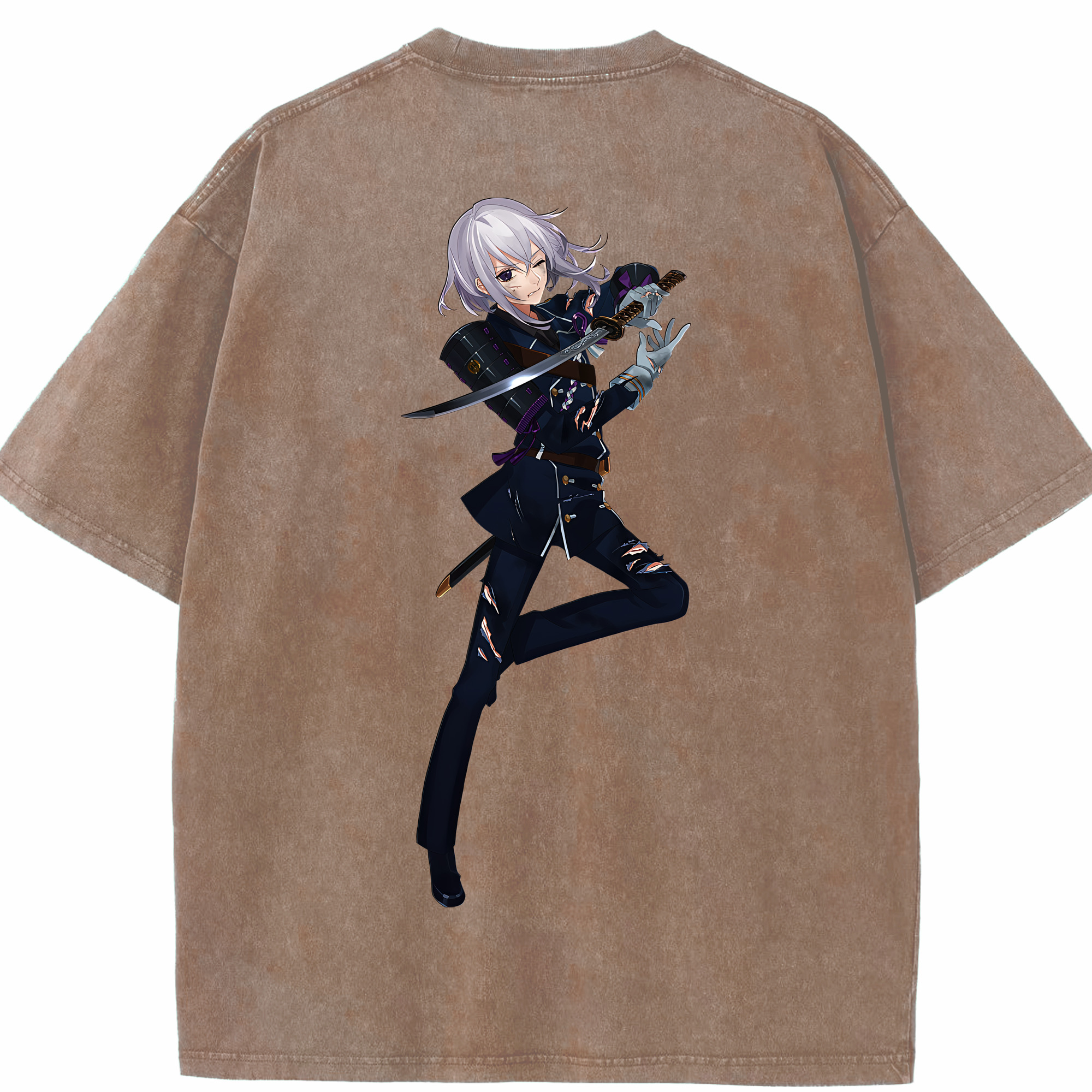（画像用） 刀剣乱舞 Touken Ranbu 綿100% ヴィンテージ風 半袖Tシャツ（背面プリント）