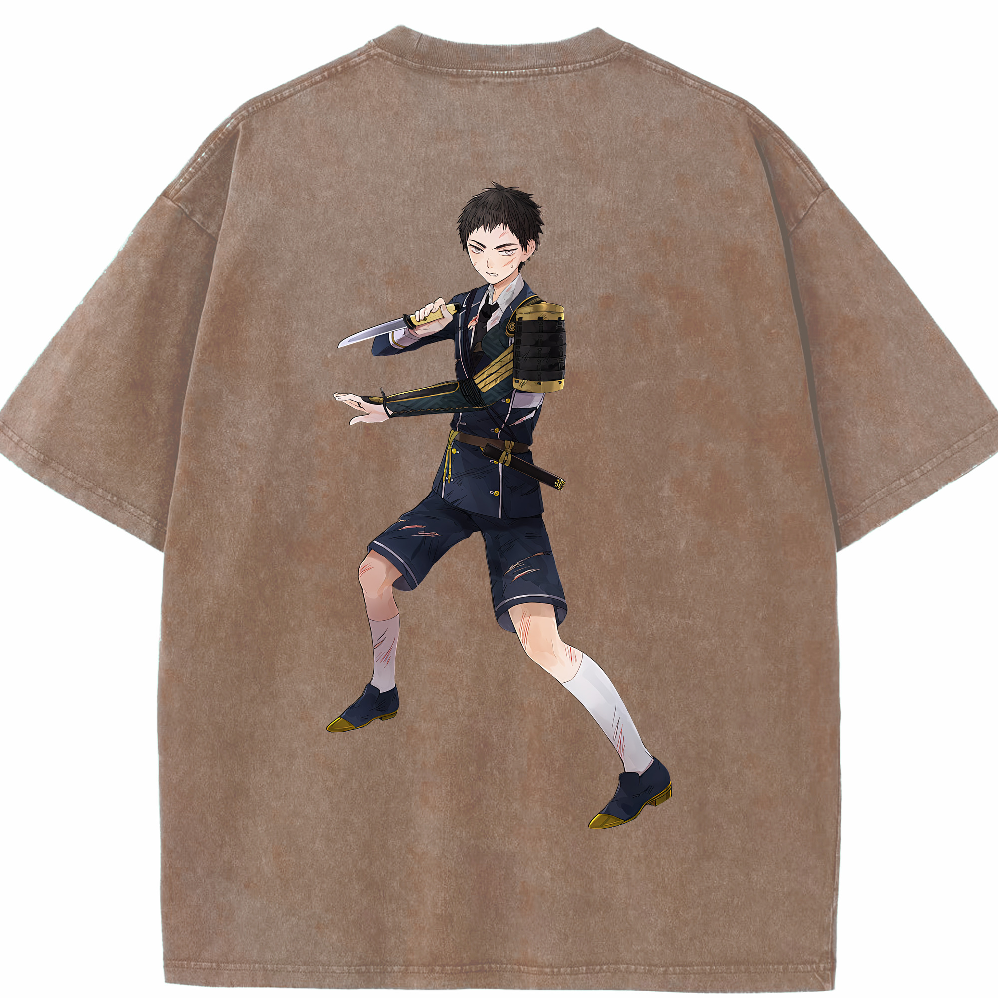 （画像用） 刀剣乱舞 Touken Ranbu 綿100% ヴィンテージ風 半袖Tシャツ（背面プリント）