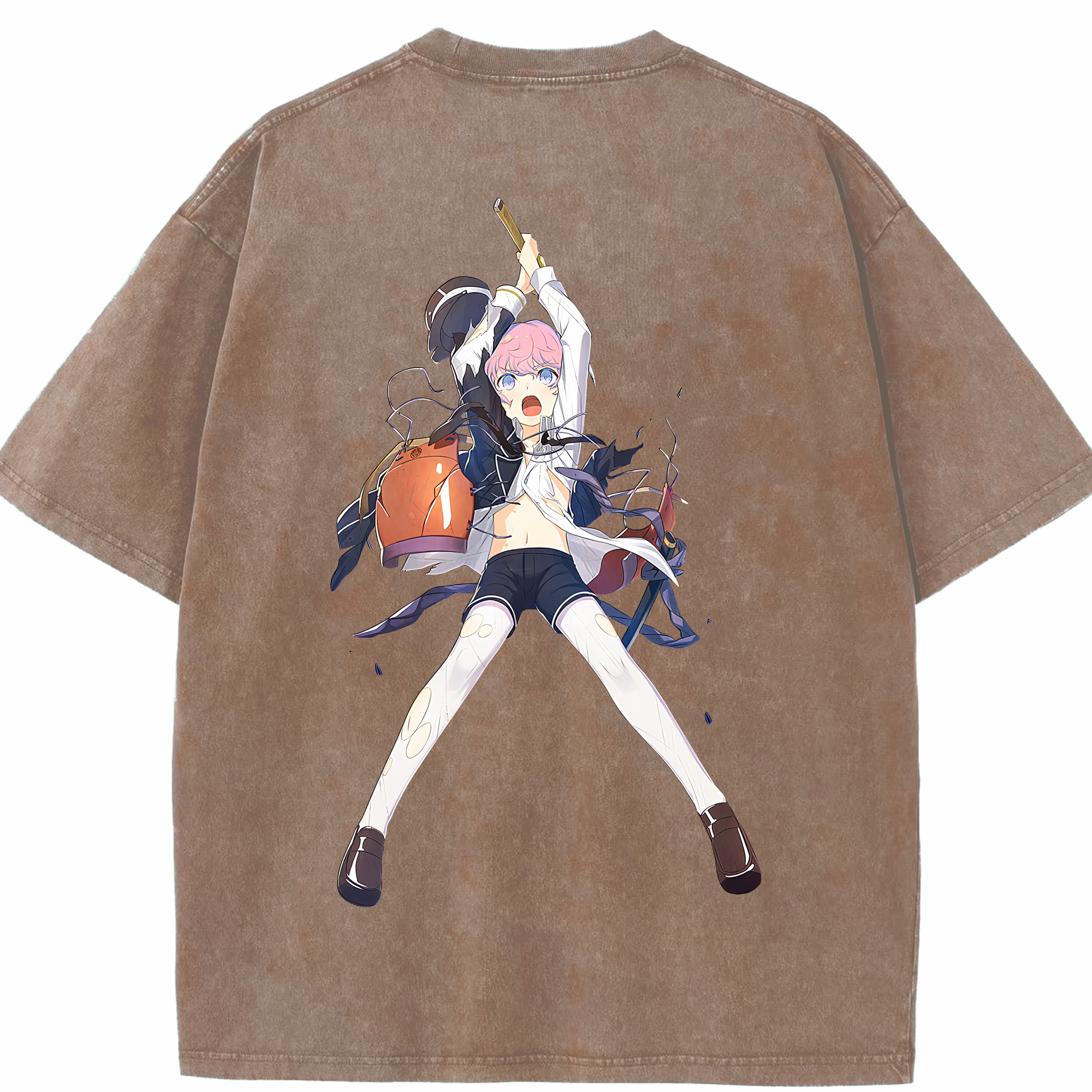 （画像用） 刀剣乱舞 Touken Ranbu 綿100% ヴィンテージ風 半袖Tシャツ（背面プリント）