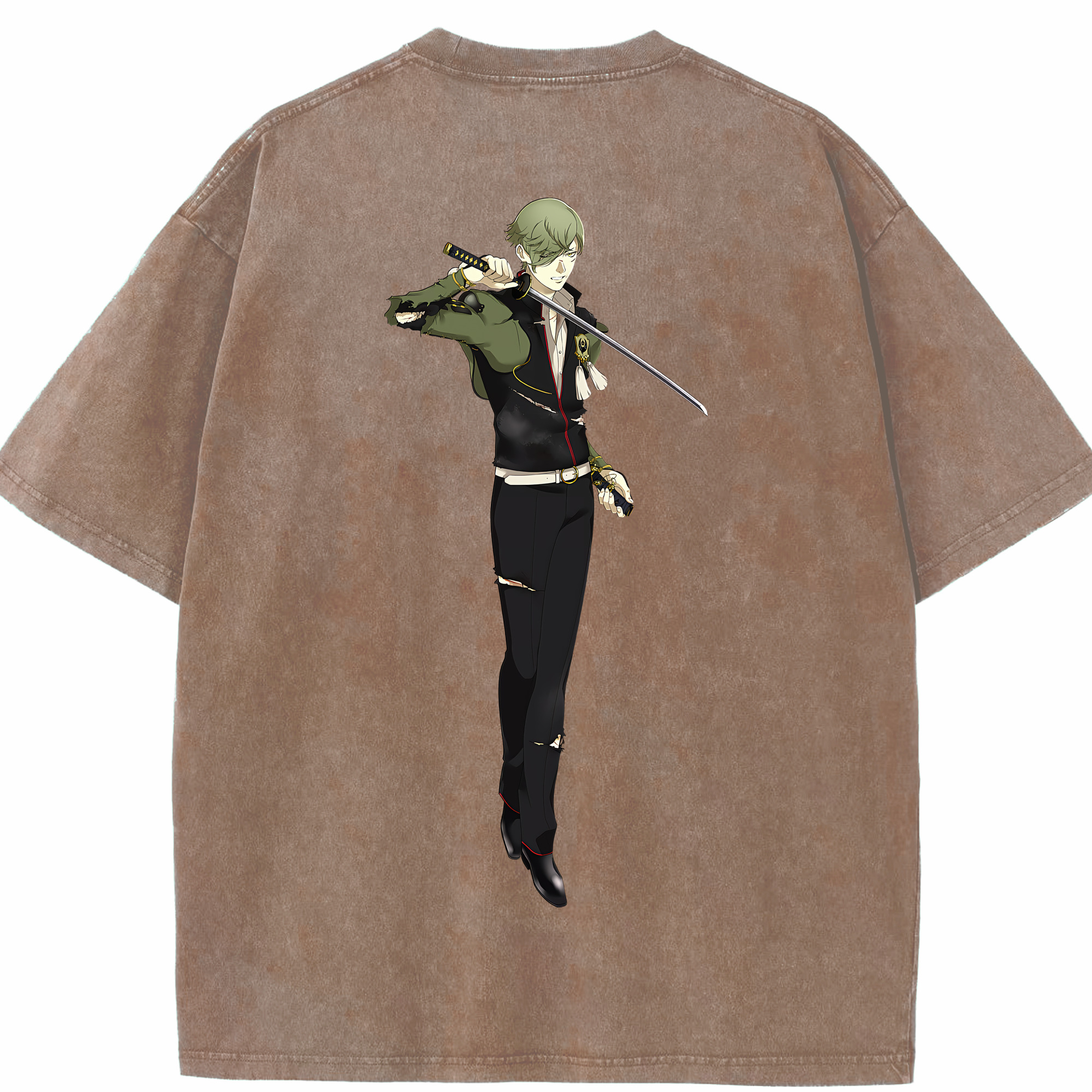 （画像用） 刀剣乱舞 Touken Ranbu 綿100% ヴィンテージ風 半袖Tシャツ（背面プリント）