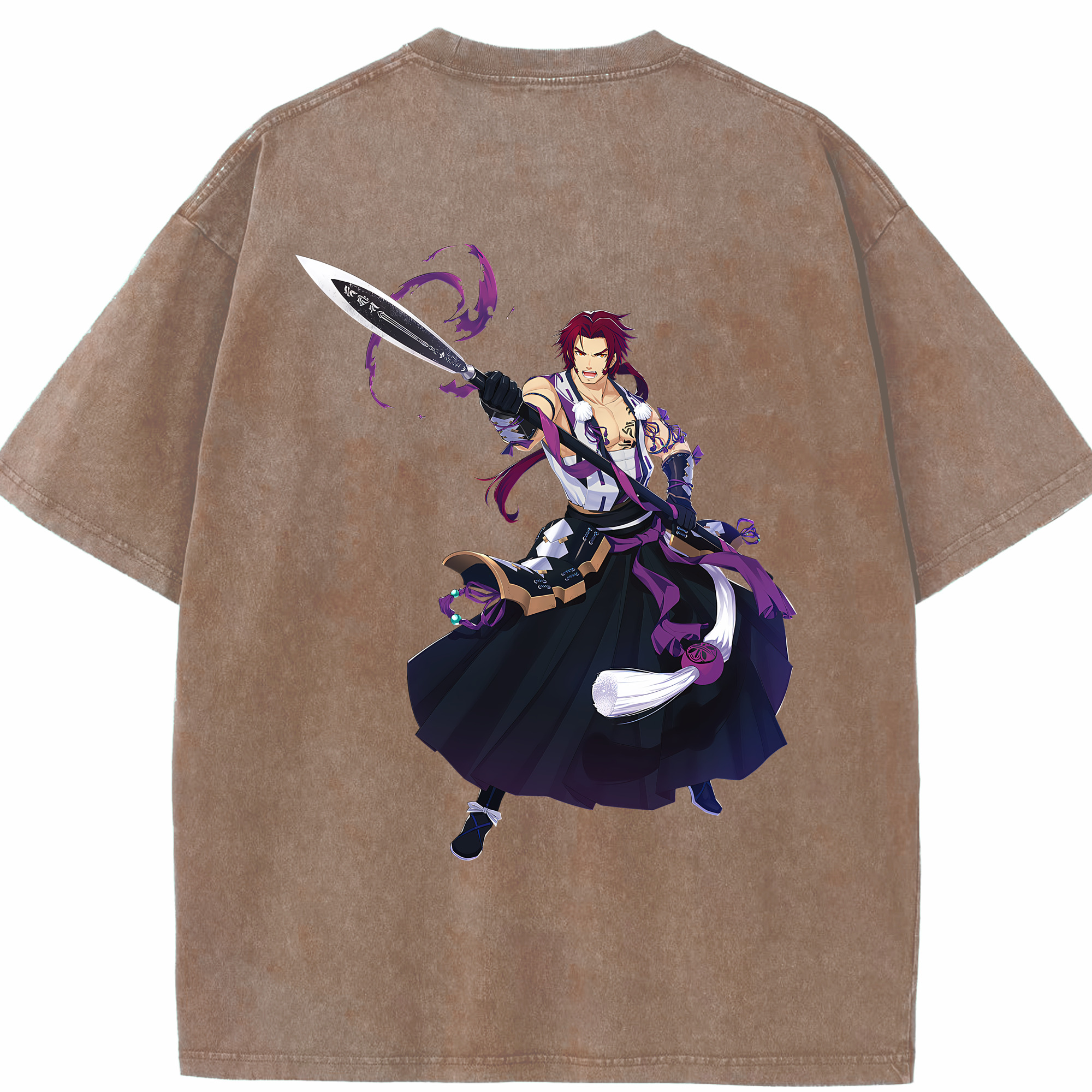 （画像用） 刀剣乱舞 Touken Ranbu 綿100% ヴィンテージ風 半袖Tシャツ（背面プリント）