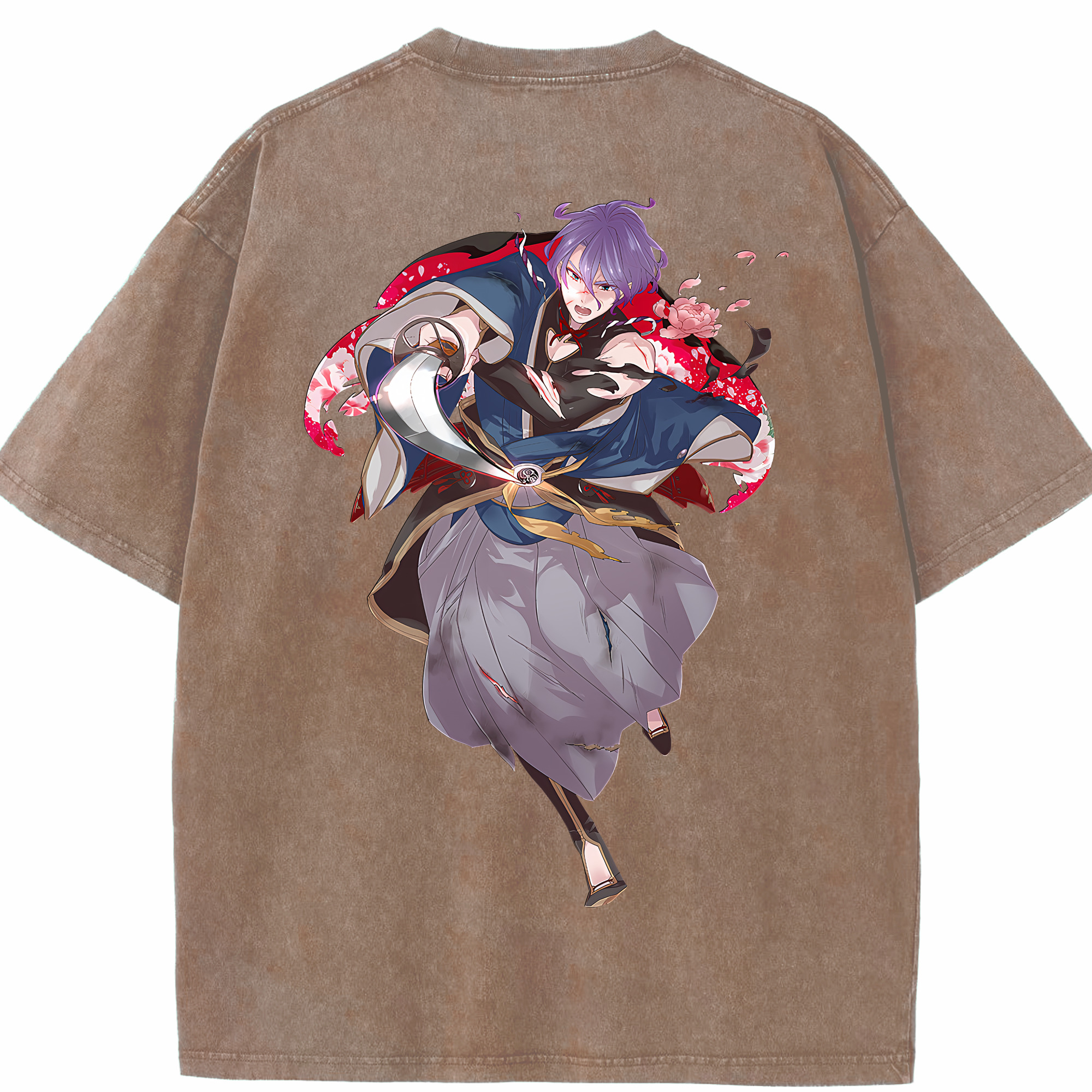 （画像用） 刀剣乱舞 Touken Ranbu 綿100% ヴィンテージ風 半袖Tシャツ（背面プリント）